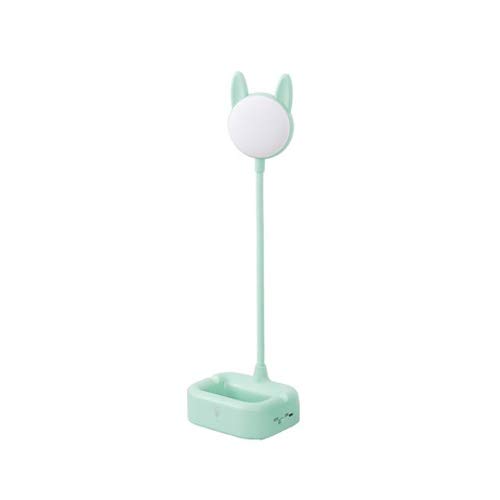 YUANFLQ Rechargeable LED Desk Lamp - Cute Green Rabbit Night Light for Kids, Portable Study Lamp with 3 Brightness Levels, Perfect for Bedroom, Nursery, Dorm & Office Workspace