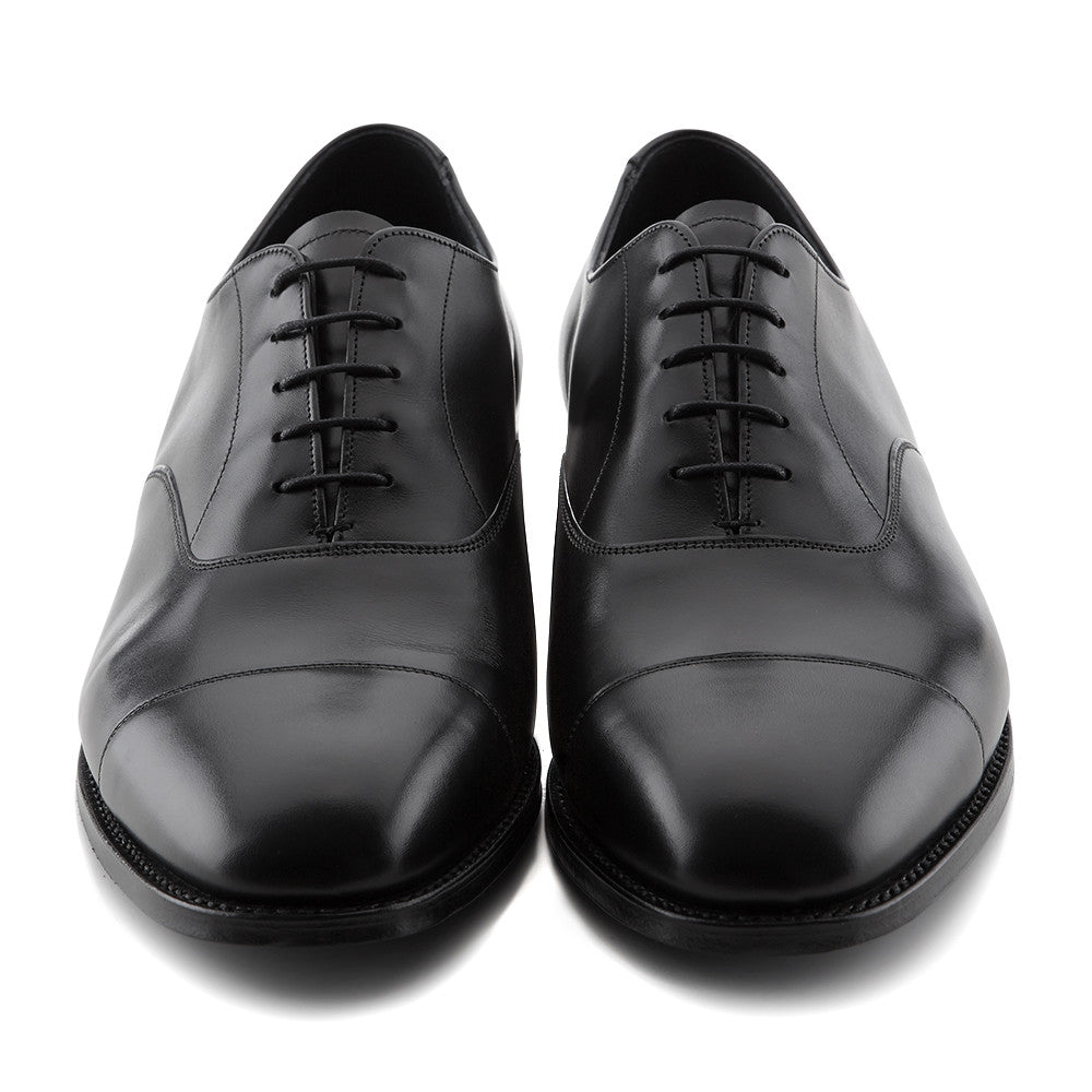 Sweeney Black Toe Cap Oxford Shoes for Men - Classic Formal Dress Shoes for Business, Wedding & Office - Comfortable Leather Oxfords for Professional Style