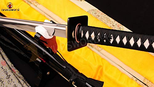 Lyuesword Japanese Full Tang Ninja Sword - Battle Ready 1095 High Carbon Steel Katana with Razor Sharp Blade | Authentic Ninja Weapon for Martial Arts Training, Cosplay & Collectors