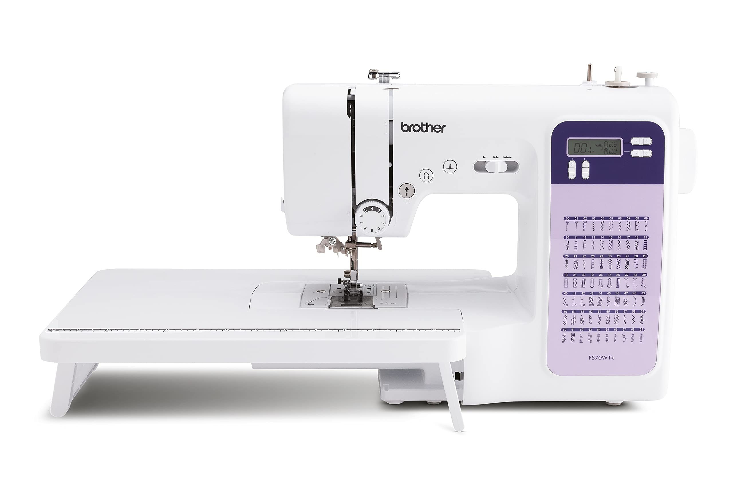 Brother FS70WTX Sewing and Quilting Machine - 70 Built-in Stitches, Automatic Needle Threader, White | Perfect for Home DIY Projects, Quilting, Dressmaking & Crafting