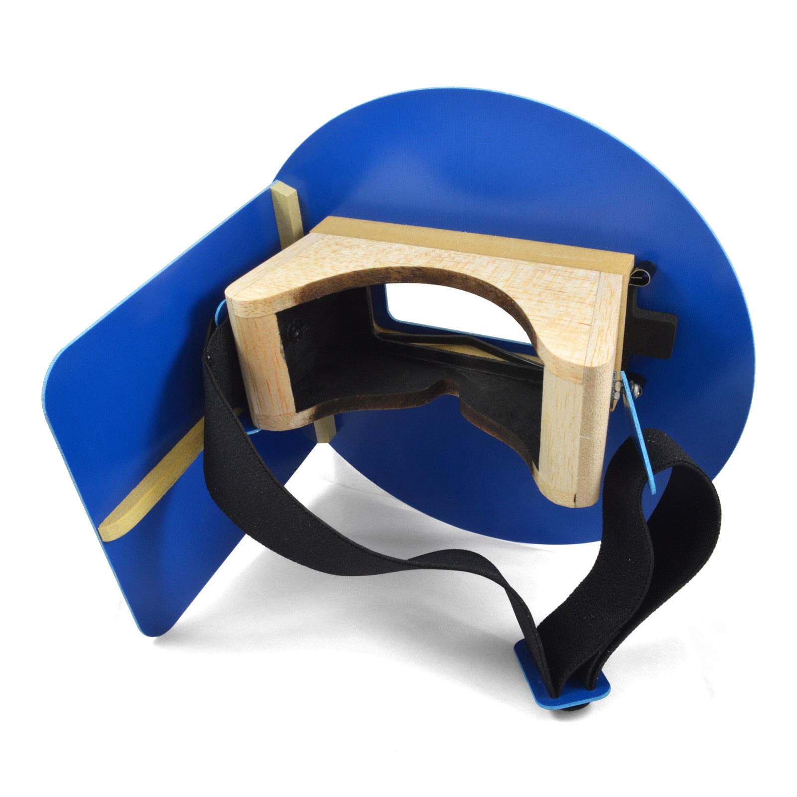 Wendy's Blue Right-Handed Pancake Welding Hood Helmet with Adjustable Strap - Ideal for Metal Fabrication, Construction & DIY Welding Projects