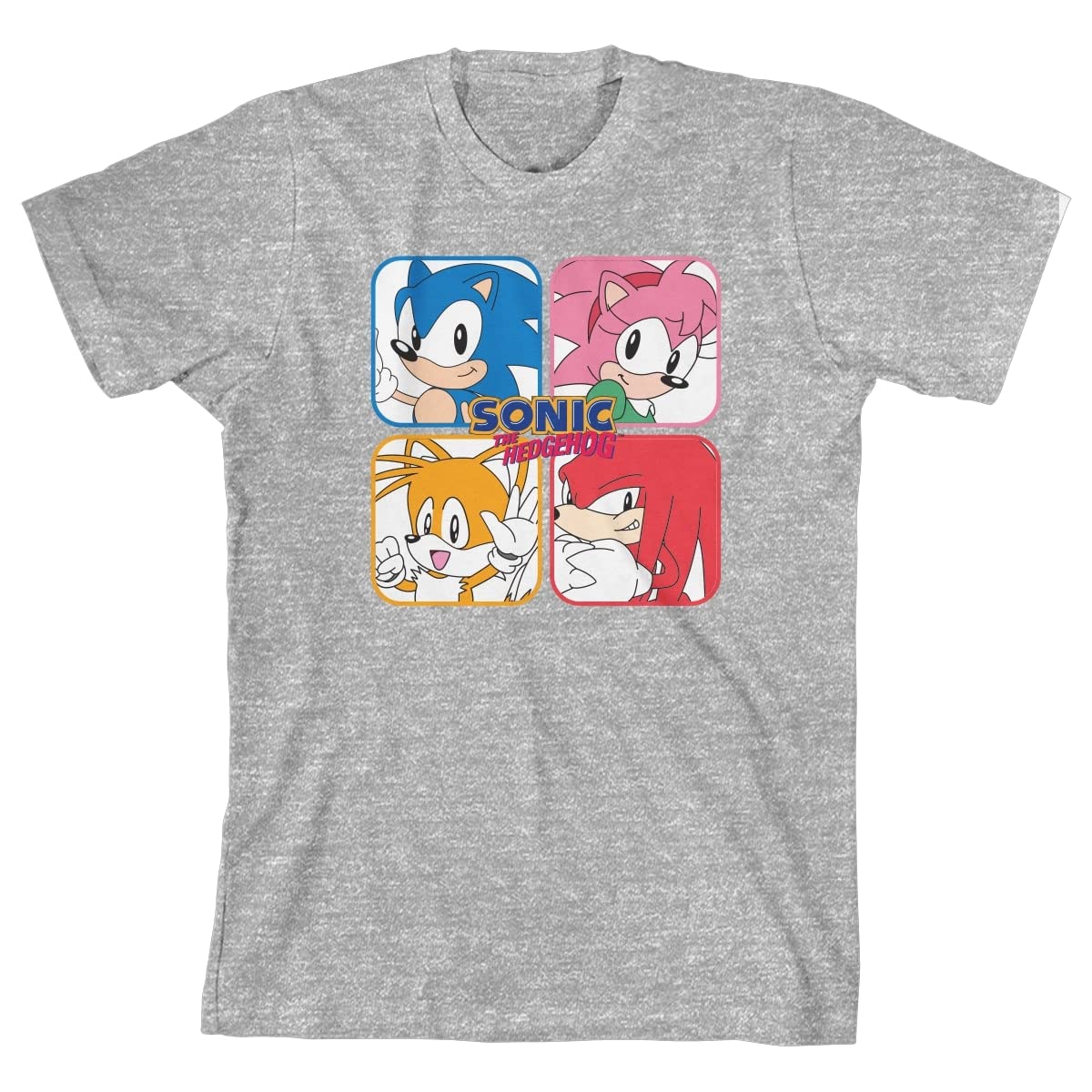 Sonic The Hedgehog Graphic Boys' Heather Athletic T-Shirt - Soft Cotton Tee for Casual Wear, Gaming, and Everyday Outfits