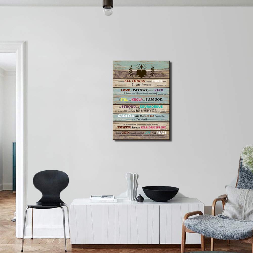 Christian Wall Art with Bible Verse - 'Be Still and Know That I Am God' - Inspirational Scripture Decor for Living Room, Bedroom, Bathroom & Teen Room - Rustic Religious Home Gifts for Faith-Based Interior Design