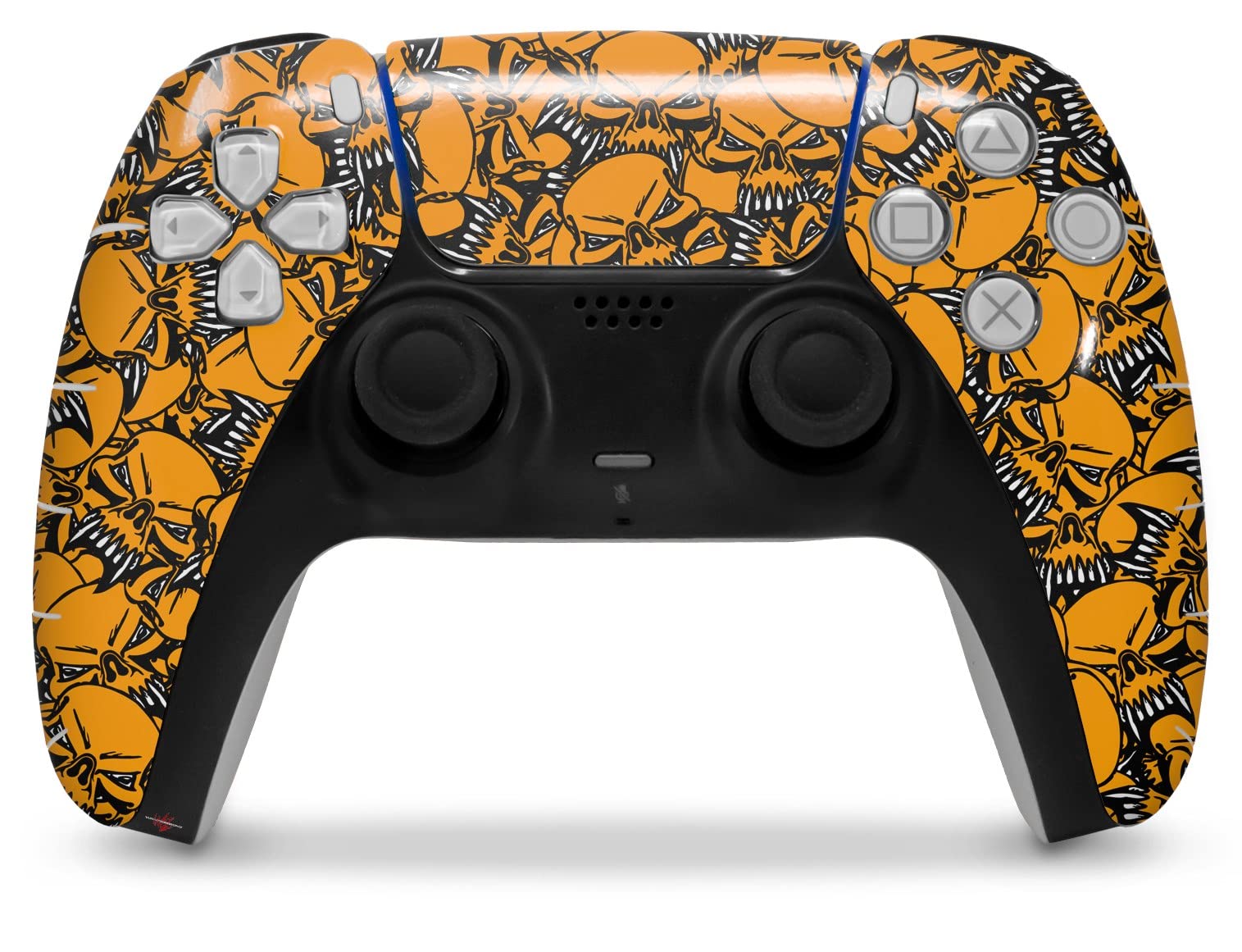 PS5 DualSense Controller Skin Wrap - Scattered Skulls Orange for Gaming Protection