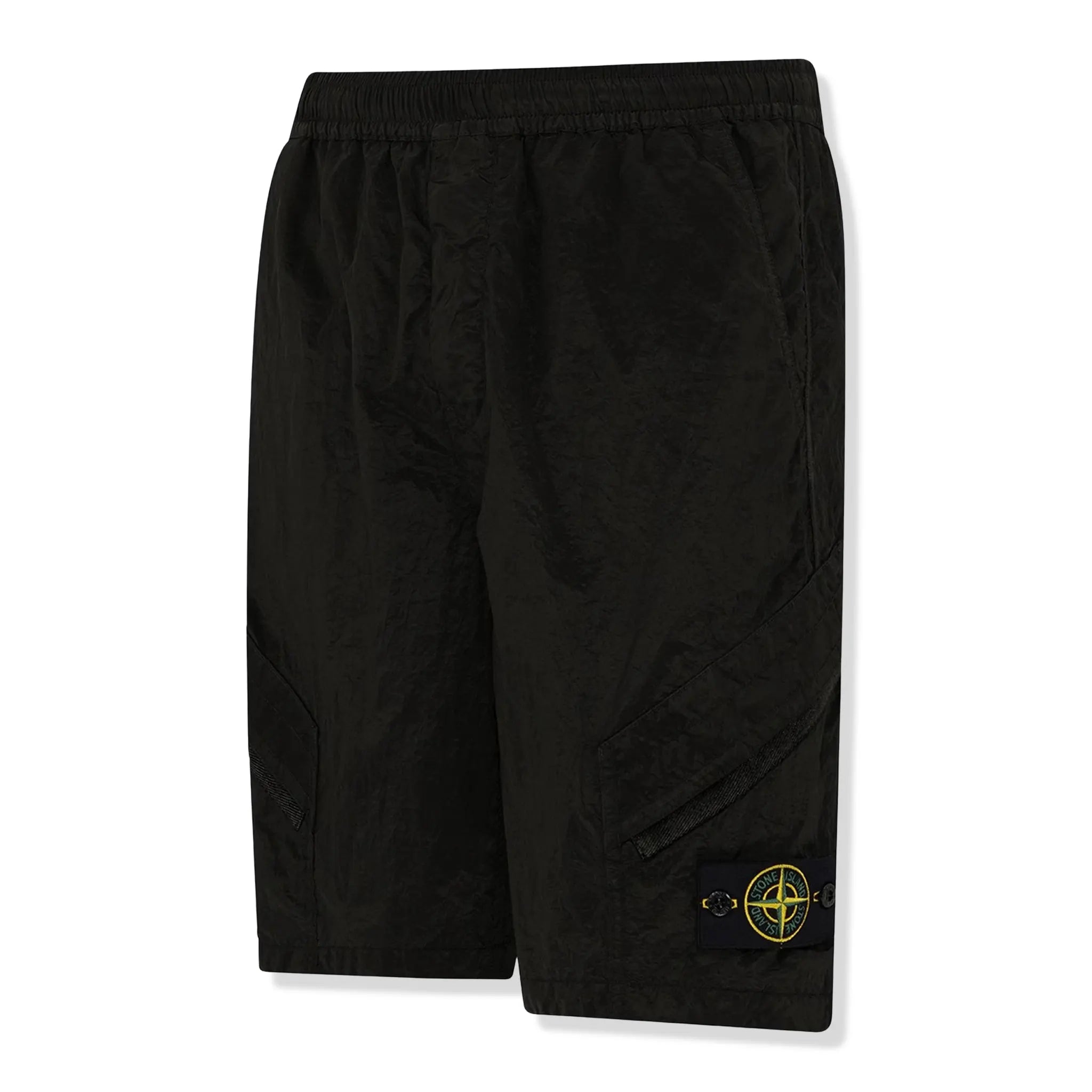Stone Island Men's Nylon Metal Black Shorts - Lightweight Casual Summer Shorts for Outdoor Activities & Travel