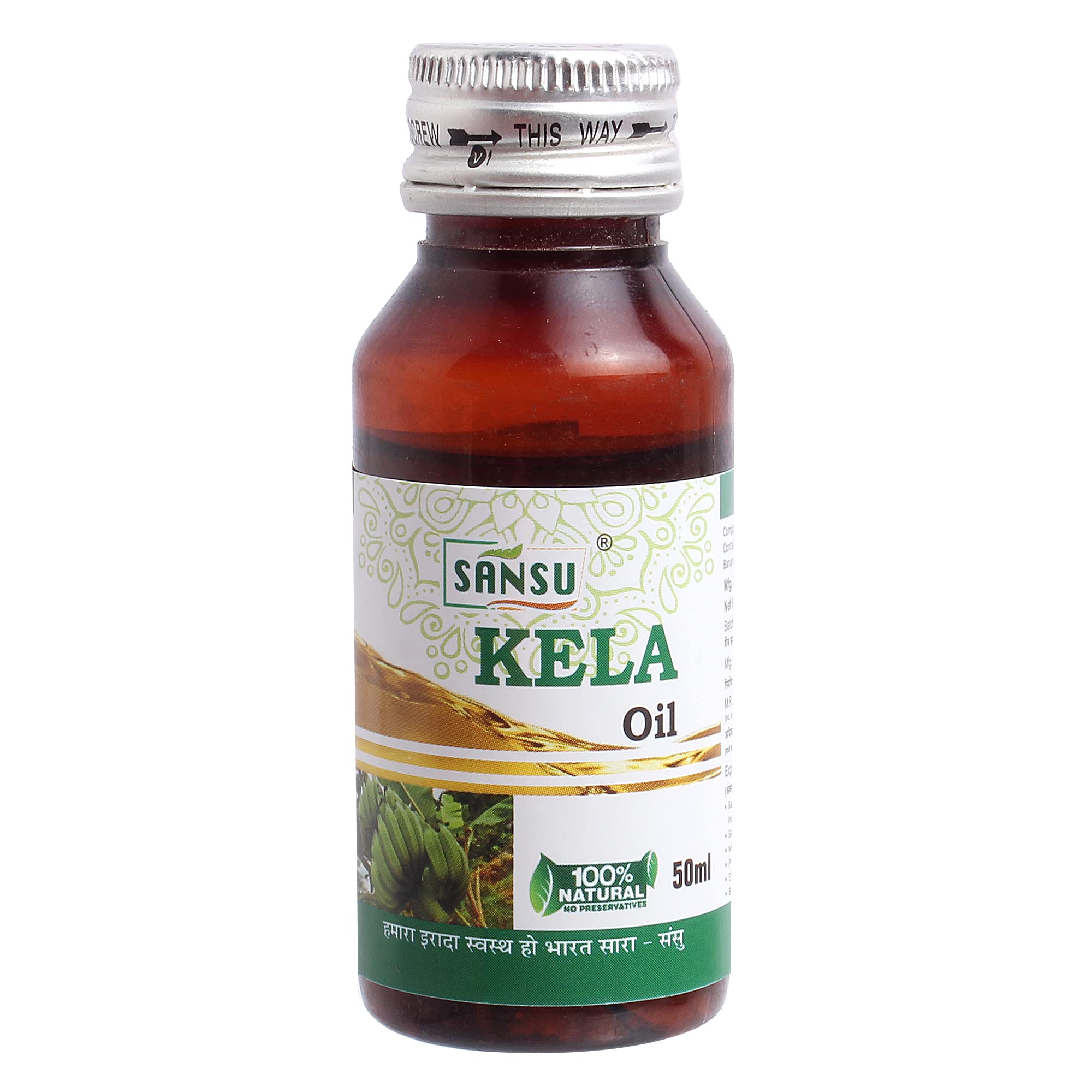 SANSU Kela Oil (50ml) - Pack of 2 | 100% Pure & Natural Hair Oil for Growth & Shine | Perfect for Daily Scalp Massage & Deep Conditioning Treatment