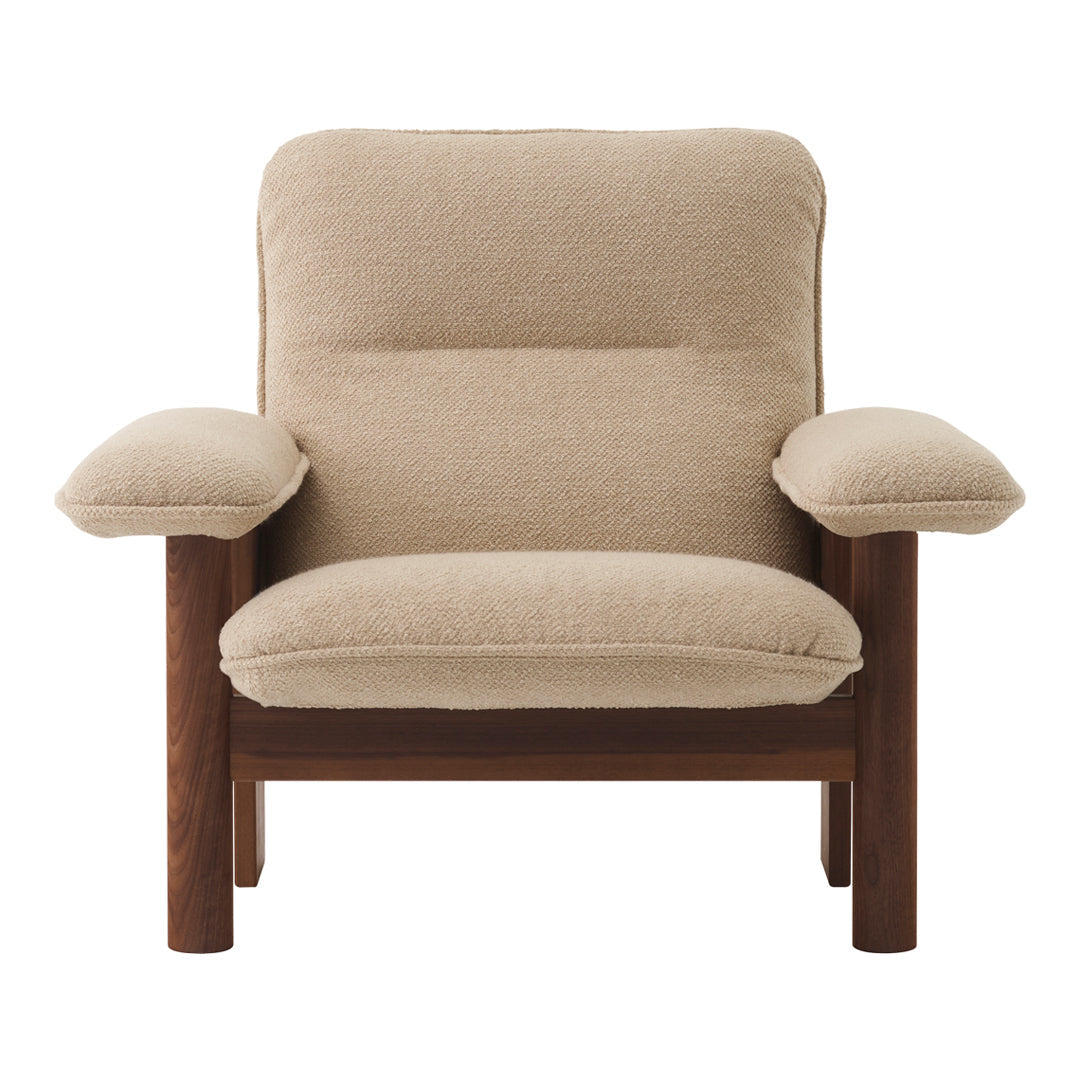 Brasilia Lounge Chair - Mid Century Modern Accent Chair for Living Room, Bedroom & Office - Comfortable Upholstered Armchair with Wooden Legs - Perfect for Relaxing, Reading & Decor