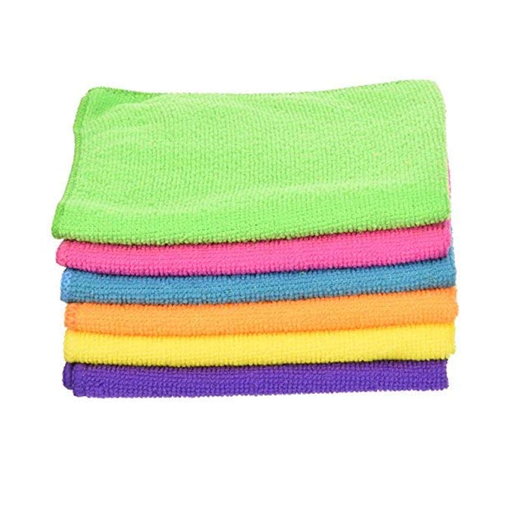 6-Pack Multi-Purpose Microfiber Cleaning Cloths for Windows, Cars, Kitchen & Household Cleaning - Super Absorbent & Lint-Free Cleaning Rags (Great for Glass, Stainless Steel & Electronics)