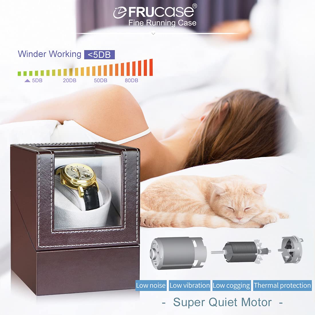 Premium Automatic Watch Winder with Japanese Motor & Battery Option - Luxury Watch Storage Box for Rolex, Omega & More - Perfect for Travel, Display & Nighttime Use