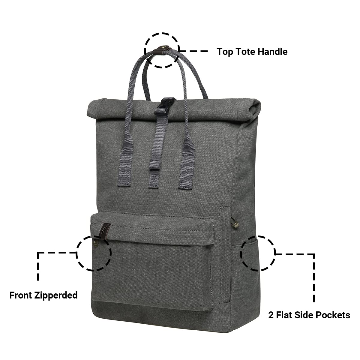 KAUKKO Stylish & Durable Laptop Backpack for Women & Men - Waterproof Casual Backpack (47-2-GREY) - Perfect for Work, Travel & College