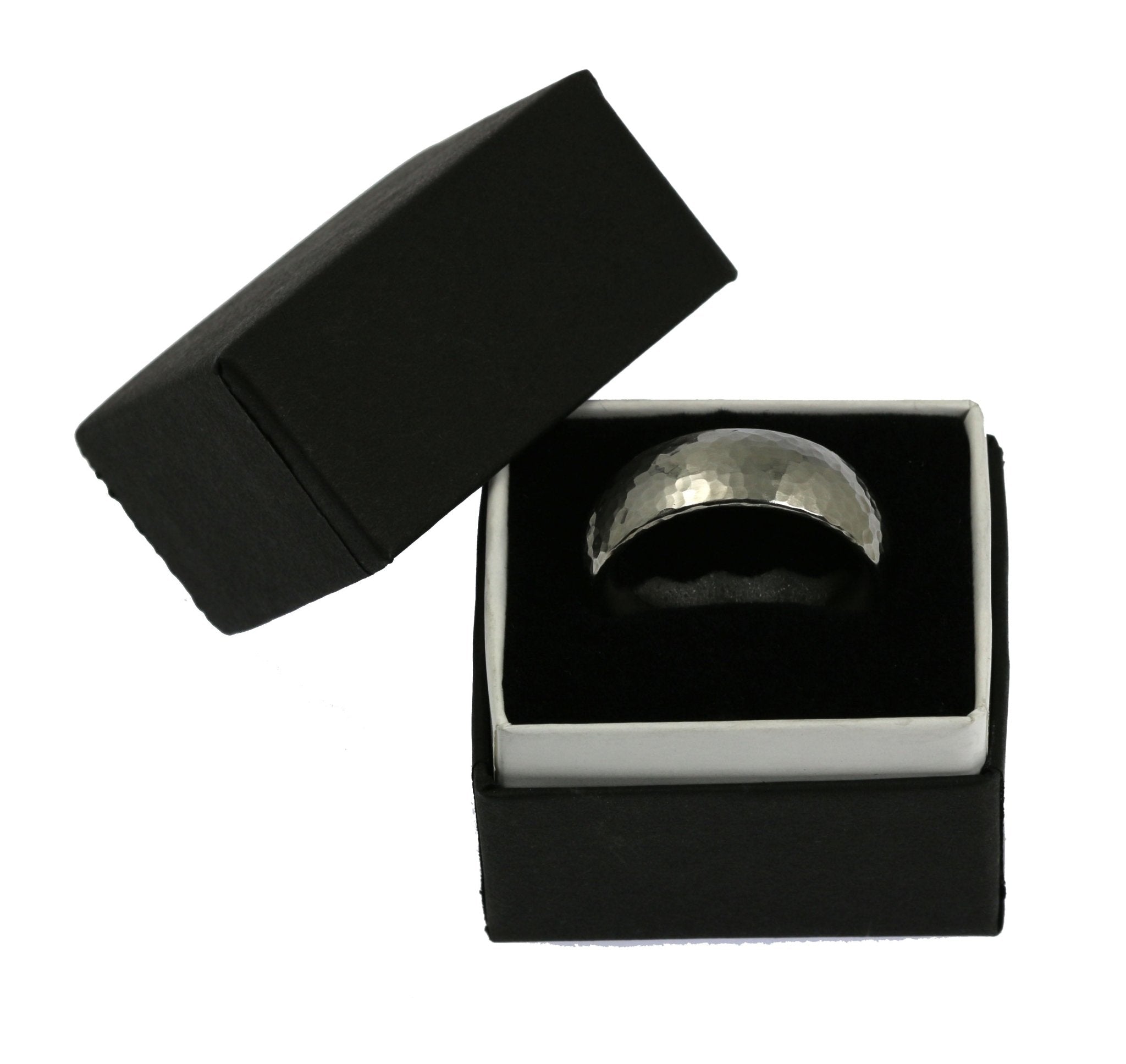8mm Hammered Domed Stainless Steel Men's Ring - Durable & Hypoallergenic Wedding Band, Fashion Jewelry Gift for Him - Perfect for Engagements, Anniversaries and Everyday Wear