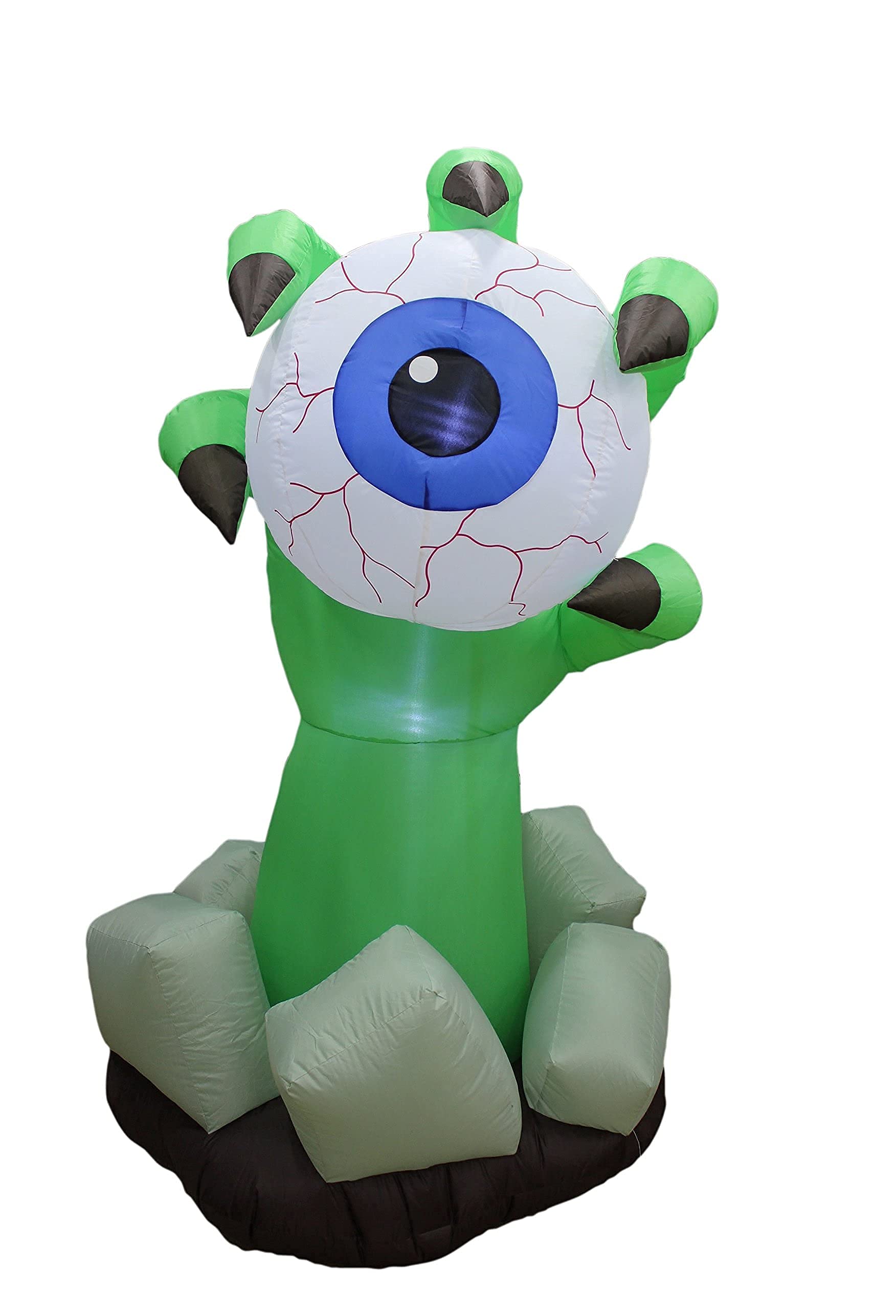Halloween Party Decorations Bundle - 6FT Inflatable Monster Hand with Eyeball & 8FT Dead Tree with Owl Ghost and Pumpkins - Indoor/Outdoor LED Lighted Decor for Halloween Yard, Haunted House, and Spooky Party Themes