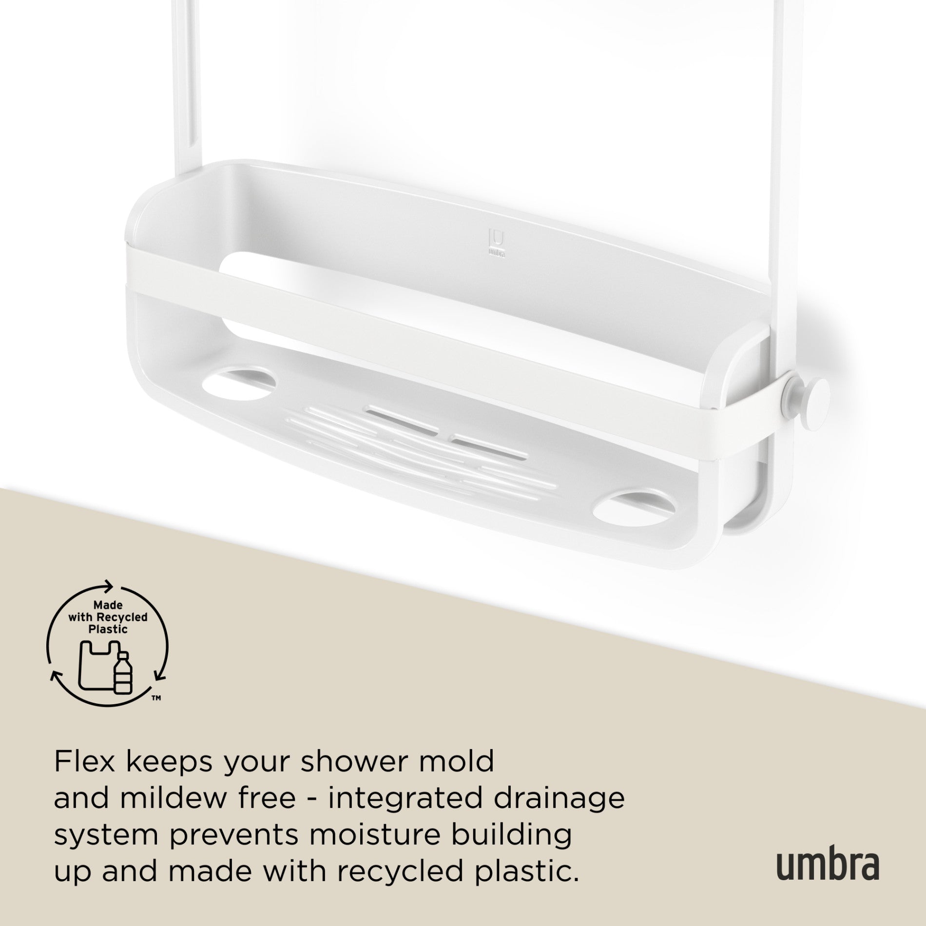 Flexible Shower Caddy - Rustproof Bathroom Organizer with Adjustable Hooks for Shampoo, Soap & Accessories - Perfect for Small Spaces & Dorm Showers