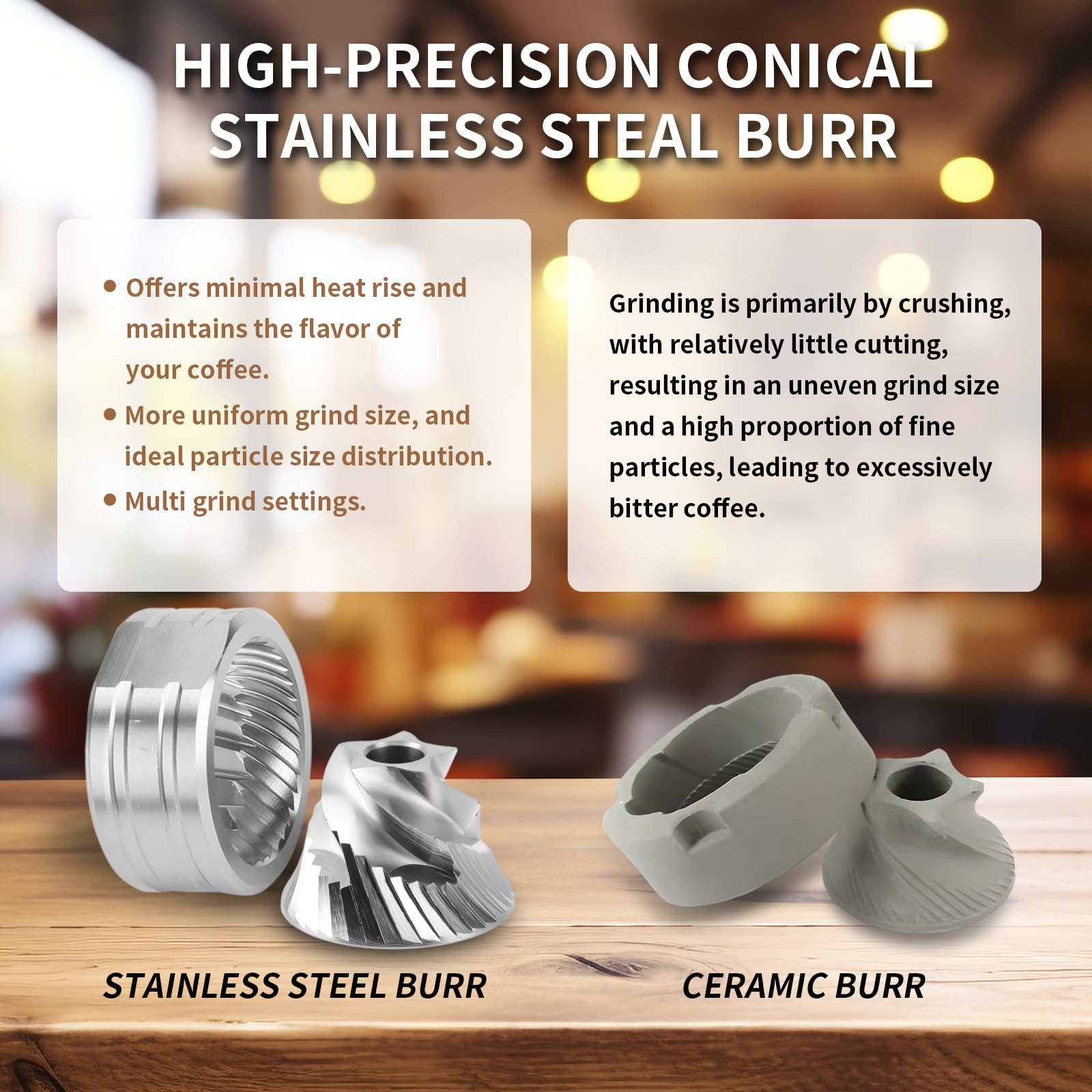 Premium Manual Coffee Grinder - Adjustable Stainless Steel Conical Burr for Espresso, Pour Over & Cold Brew | Portable Hand Mill with Easy Cleaning | Perfect Travel & Home Use (Black)