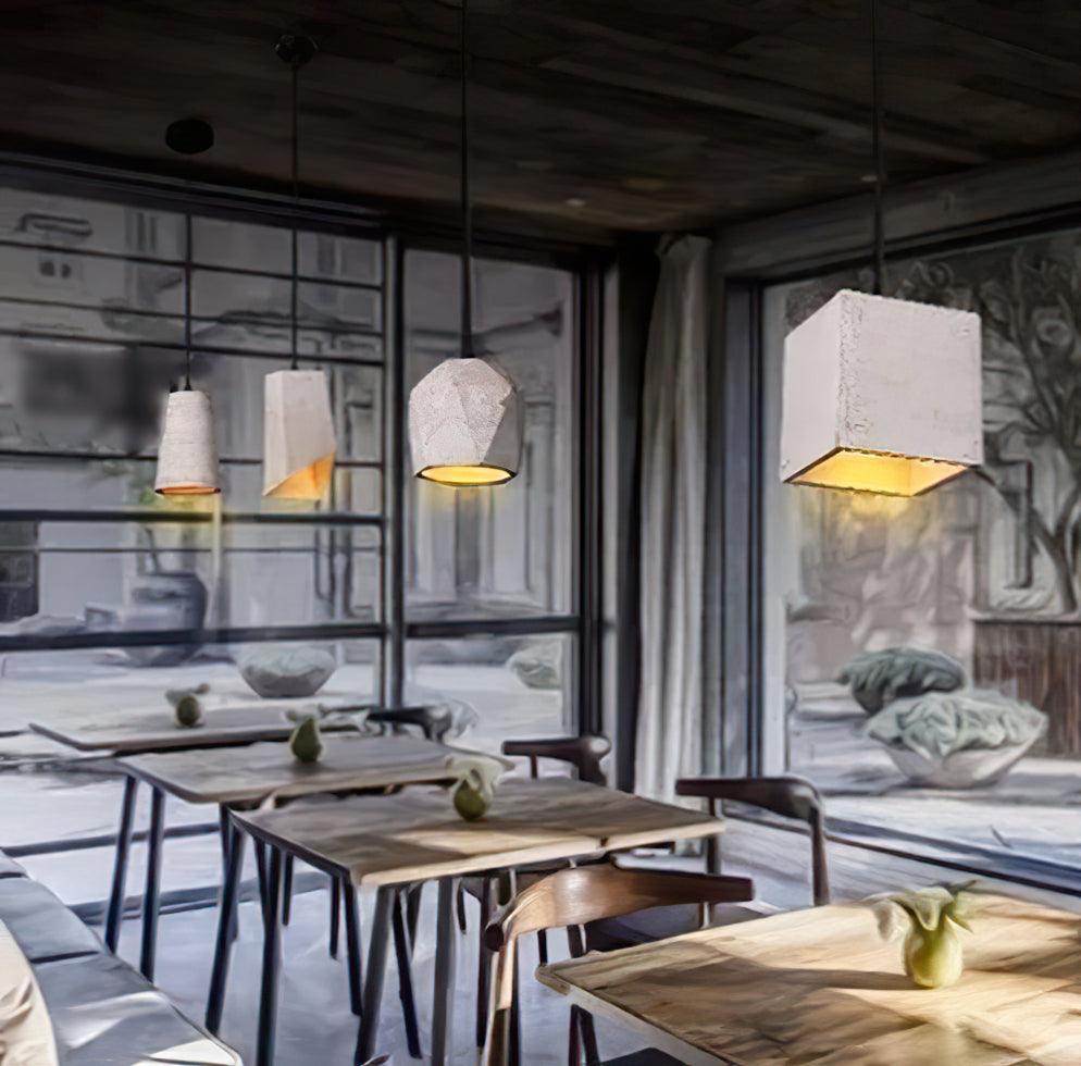 Georgia Cement Pendant Light - Industrial Modern Ceiling Fixture for Kitchen Island, Dining Room & Bedroom Lighting