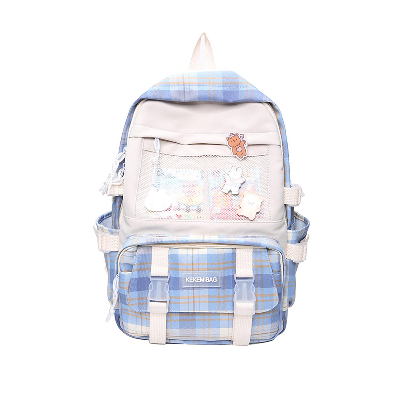 Cute Kawaii Backpack for Women & Girls - Waterproof School Bag with Plush Pendant, Laptop & Tablet Friendly - Perfect for School, College, Travel & Daily Use