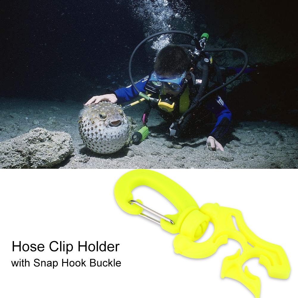 Scuba Diving Regulator Hose Clip Holder - Green for BCD & Snorkeling Gear