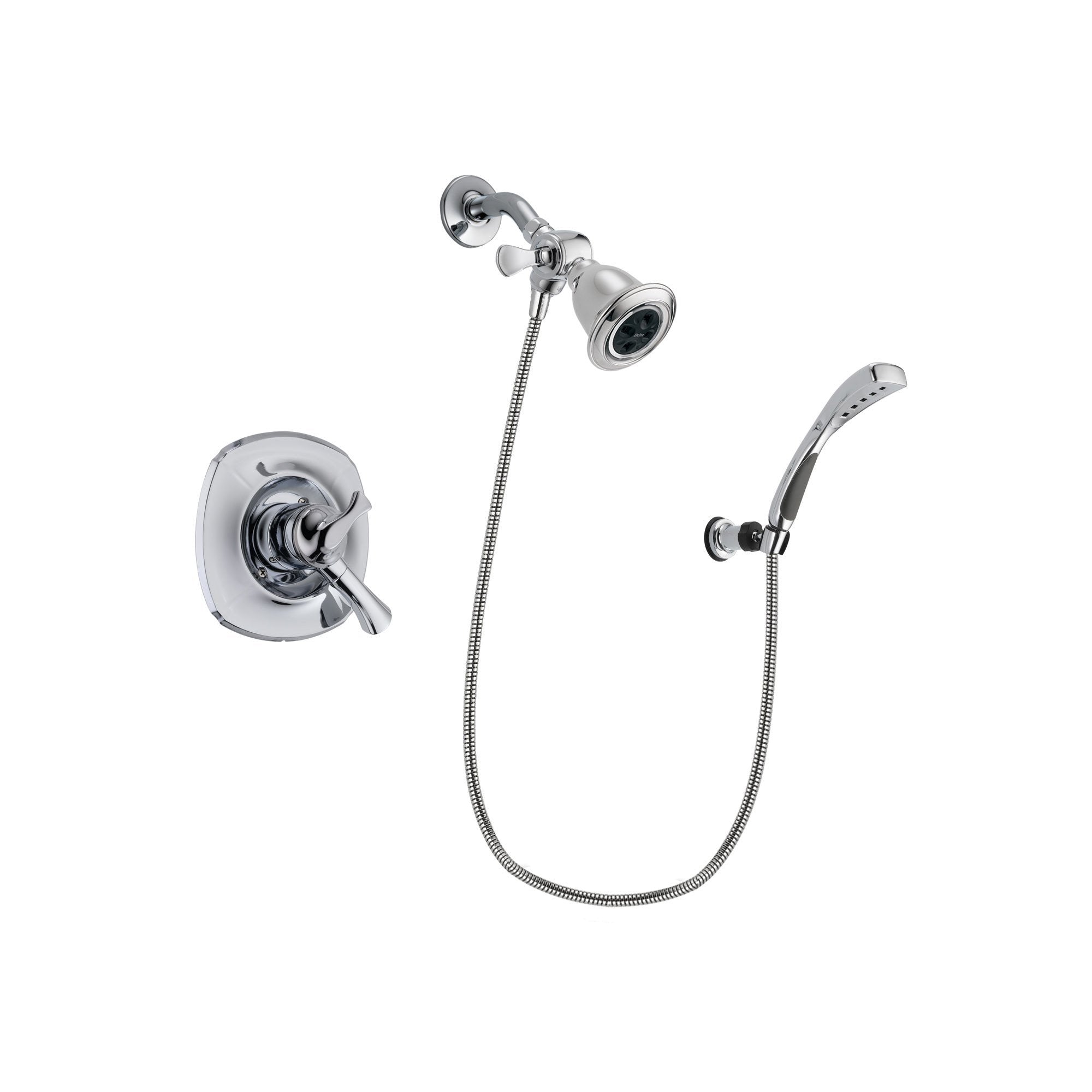 Delta Addison Chrome Finish Dual Control Shower Faucet System with Water Efficient Showerhead, Wall Mount Bracket & Handheld Spray - Includes Rough-in Valve DSP1032V | Perfect for Bathroom Remodeling & Modern Home Upgrades