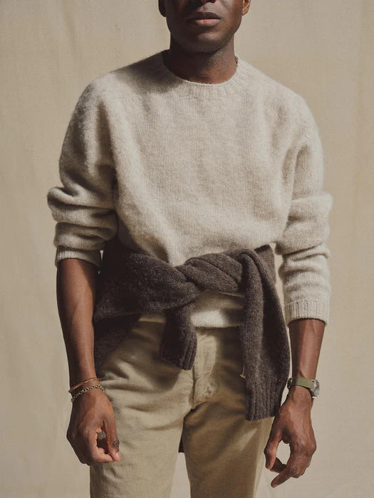 J.PRESS x BUCK MASON Men's Shaggy Dog Wool Sweater - Classic Cable Knit Pullover for Winter & Fall | Perfect for Casual Outfits, Office Wear & Holiday Gatherings