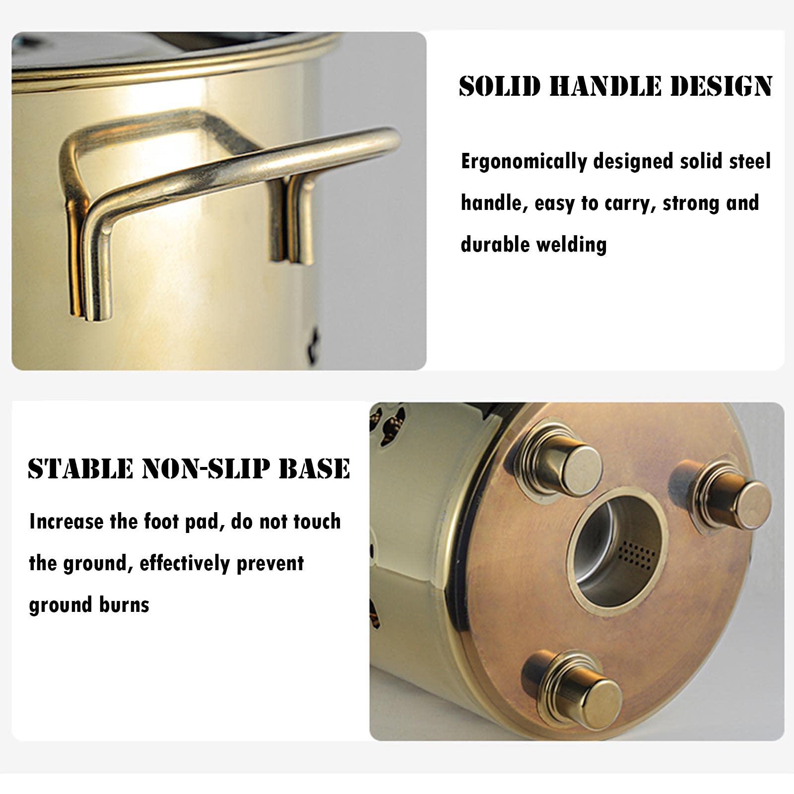 Stainless Steel Incinerator Can - Outdoor Burn Barrel for Yard, Backyard & Home Use | Fire Pit with Stand & Hook | Perfect for Camping, Bonfires & Waste Disposal