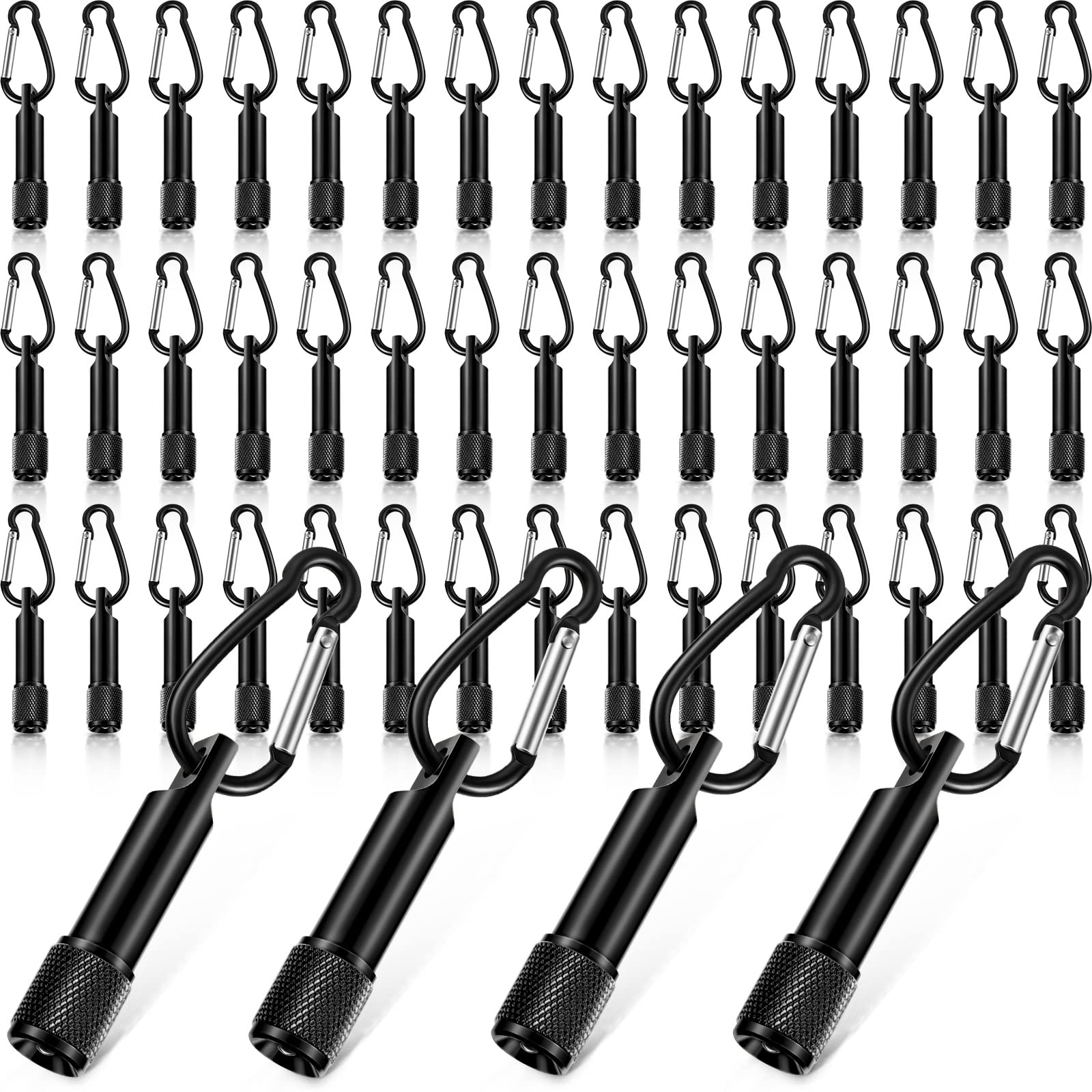 49 Pack Mini LED Keychain Flashlights with Buckle - Small Bulk Flashlights for Camping, Hiking, Outdoor Adventures, Emergency Kits & Nighttime Safety