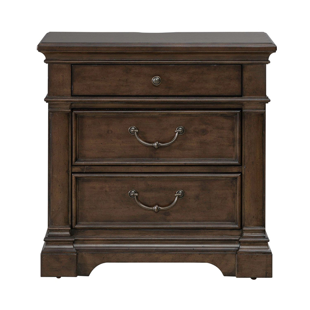 Modern Nightstand with USB Ports - Arden Road Bedside Table for Bedroom, Living Room & Dorm - Compact End Table with Storage Shelf & Drawer for Small Spaces