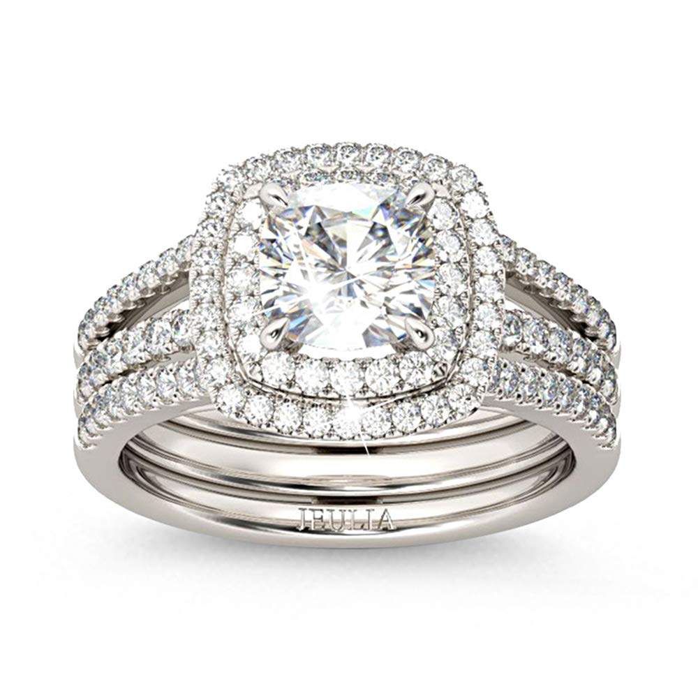 Jeulia 925 Sterling Silver Women's Classic Band Ring Set - Elegant Wedding, Engagement, Anniversary & Promise Rings for Bridal Jewelry | Perfect for Proposals, Bridal Parties & Special Occasions