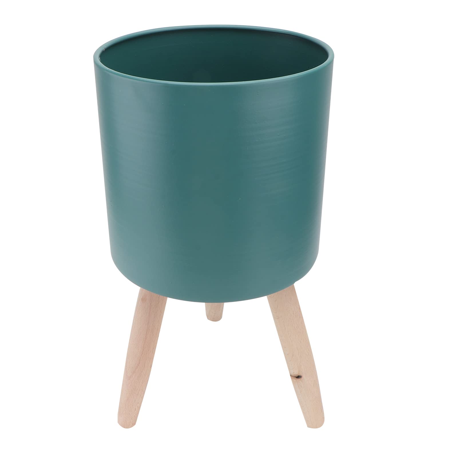 Yardwe Decorative Iron Flower Pot with Stand - 32.5x17x17cm Indoor/Outdoor Plant Planter with Legs for Home Garden, Patio, Balcony & Office Decor
