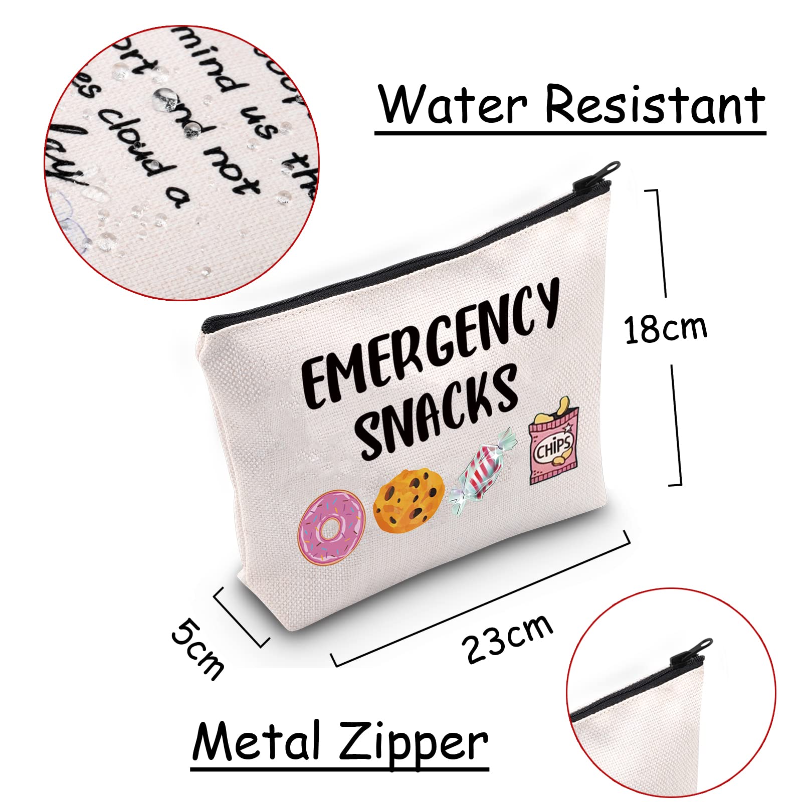 JXGZSO Food Safe Snack Storage Bag - Reusable Zipper Pouch for Emergency Snacks, Makeup & Travel Essentials - Perfect for School, Office & Outdoor Adventures