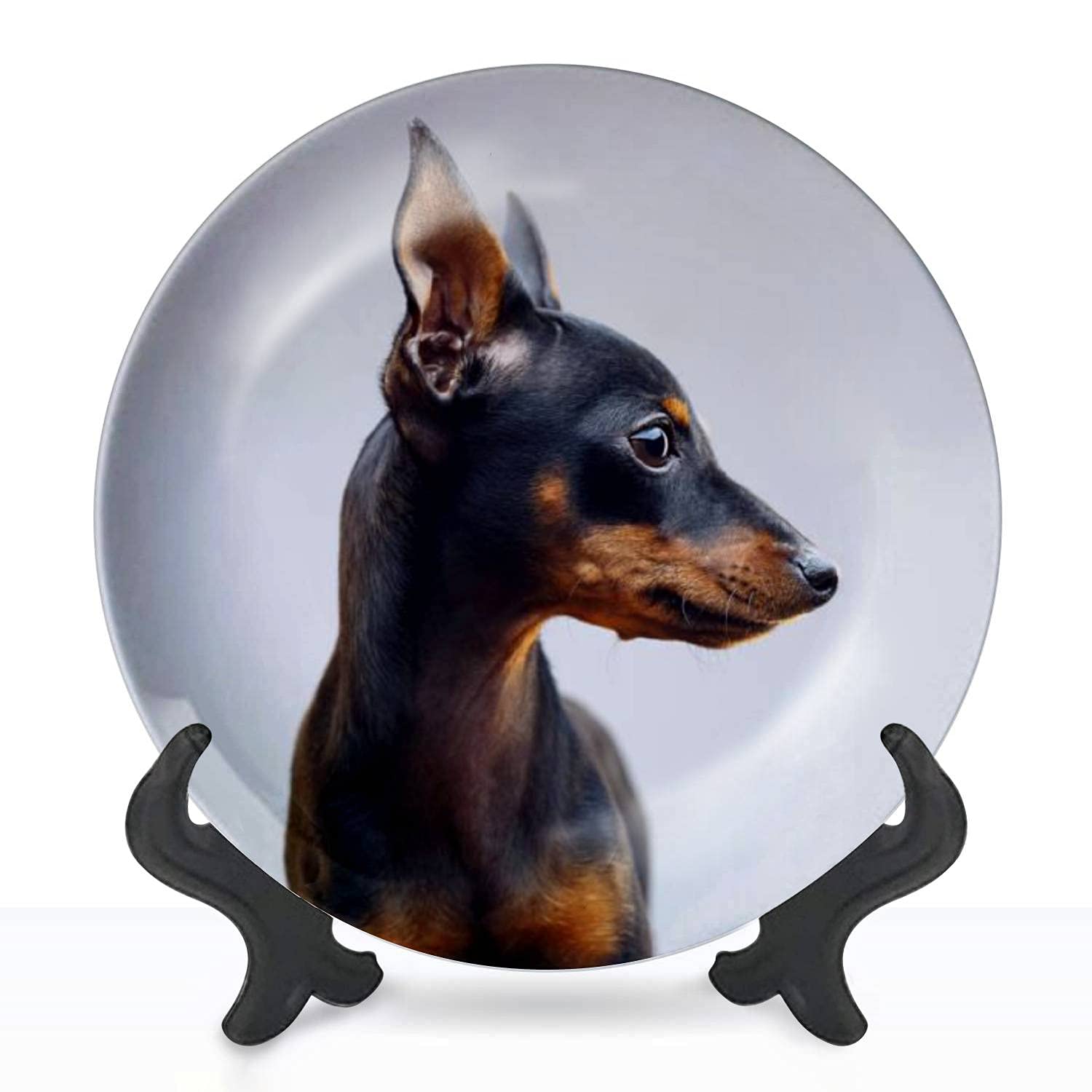 Miniature Pinscher Dog Ceramic Hanging Decorative Wall Plate - 10