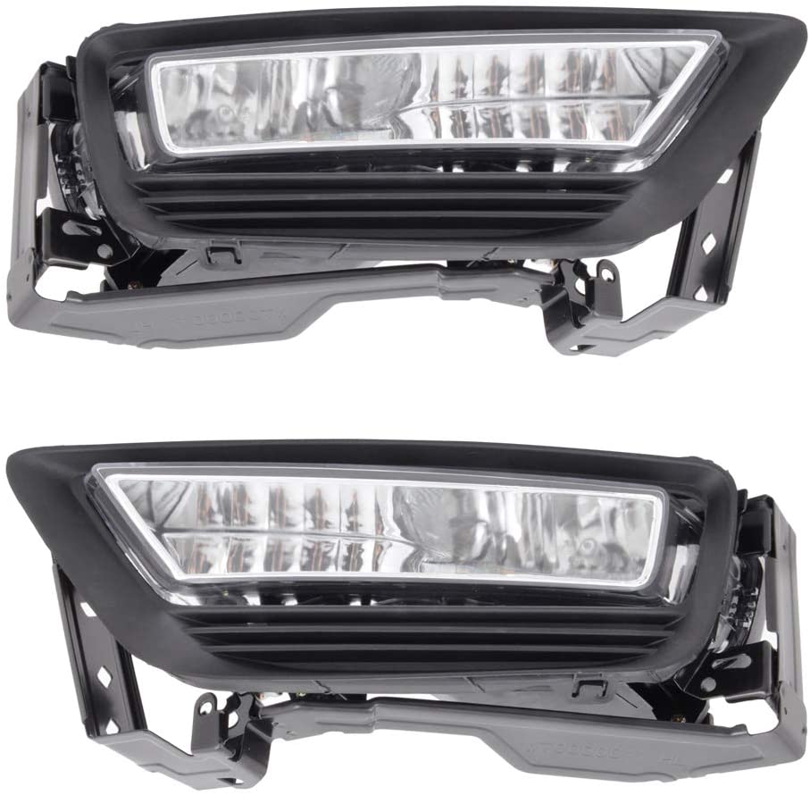 2013-2015 Honda Accord 4-Door Sedan Fog Lights - Clear Lens Bumper Driving Lamps with Bulbs - Perfect for Night Driving & Bad Weather Visibility