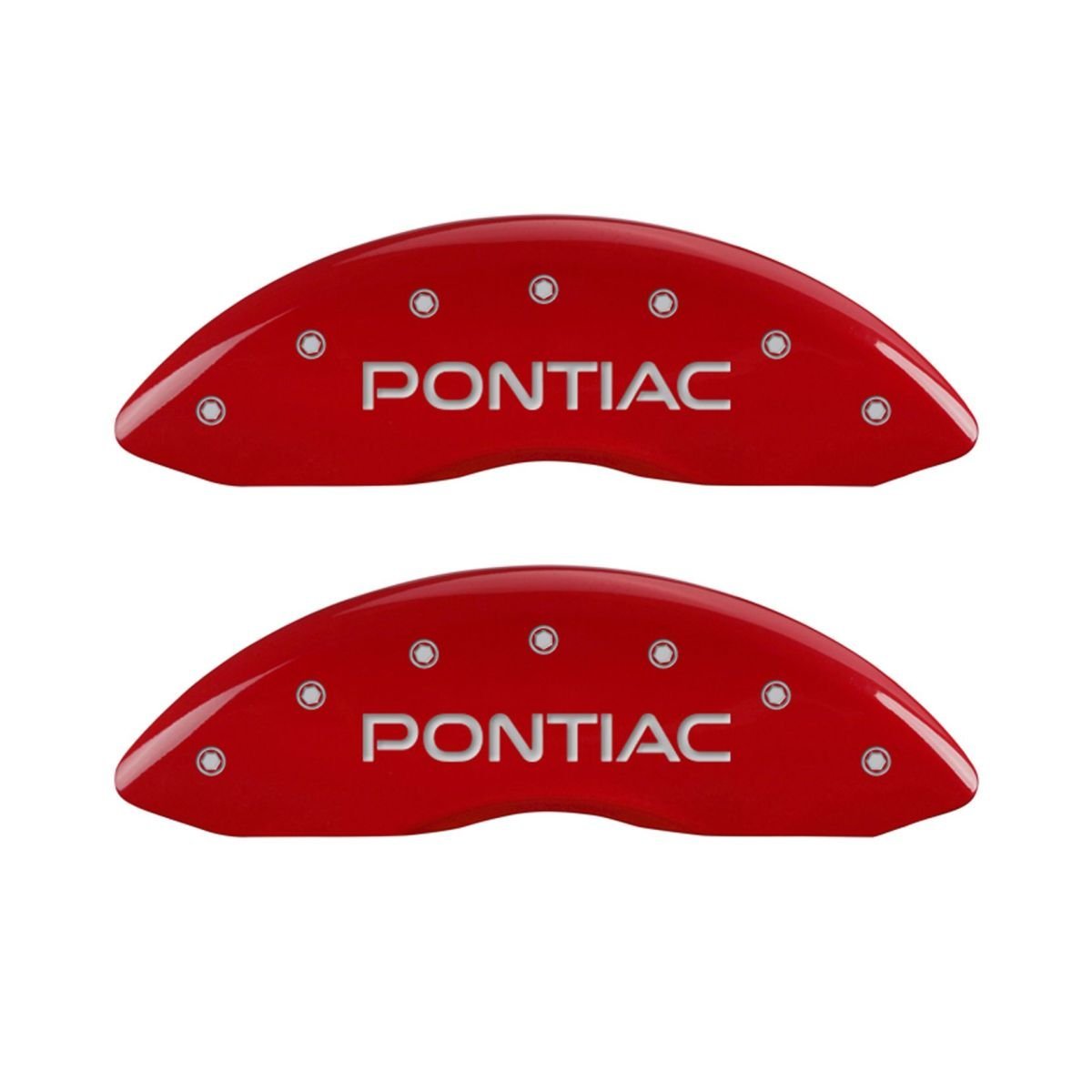 MGP Caliper Covers 18011SPXPRD for Pontiac - Red Engraved Brake Caliper Covers Set of 4 (Front & Rear) - High-Performance Car Upgrade for Sports Cars & Luxury Vehicles