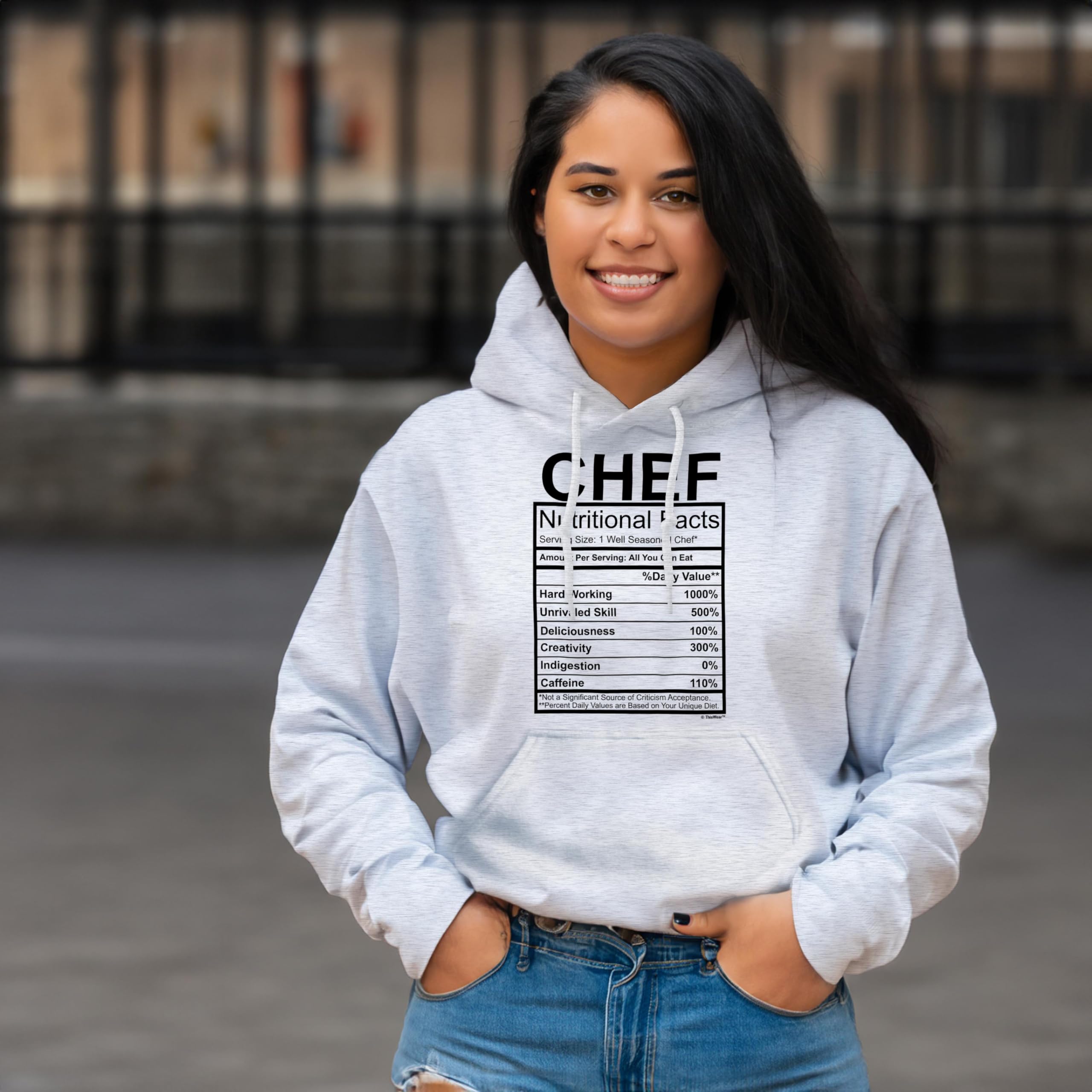ThisWear Funny Chef Gift Hoodie - Nutrition Facts Gag Sweatshirt for Cooking Enthusiasts & Kitchen Pranks | Perfect for Birthday Gifts, Christmas, and Culinary Humor