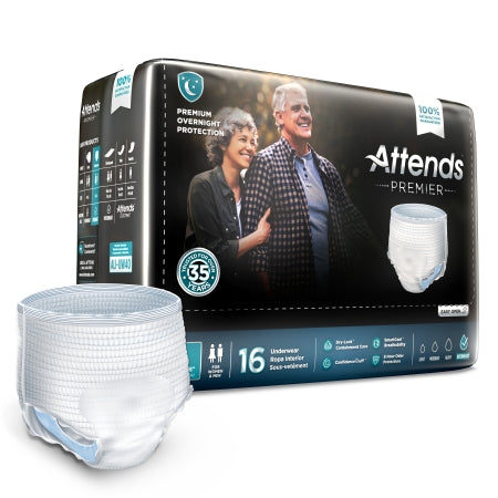 Attends Premier Adult Diapers for Incontinence - Breathable, Leak-Proof Protection - Small/Medium/Large/XL Sizes - Ideal for Overnight Use & Active Lifestyles