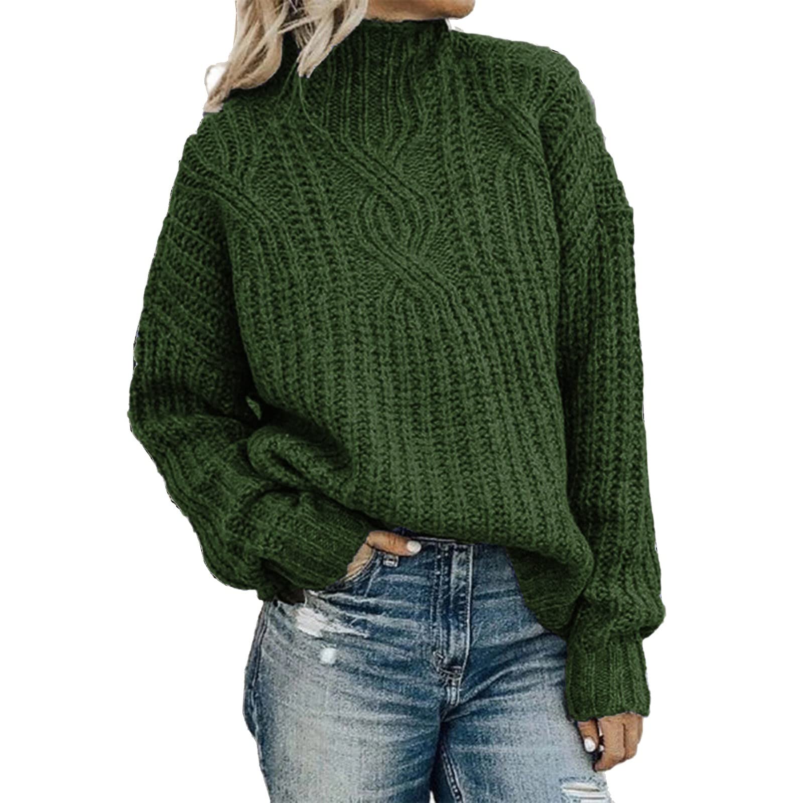 CHARMAP Women's Casual Long Sleeve Turtleneck Sweater - Chunky Knit Pullover Jumper Top for Fall & Winter | Cozy Office Wear & Weekend Outfits
