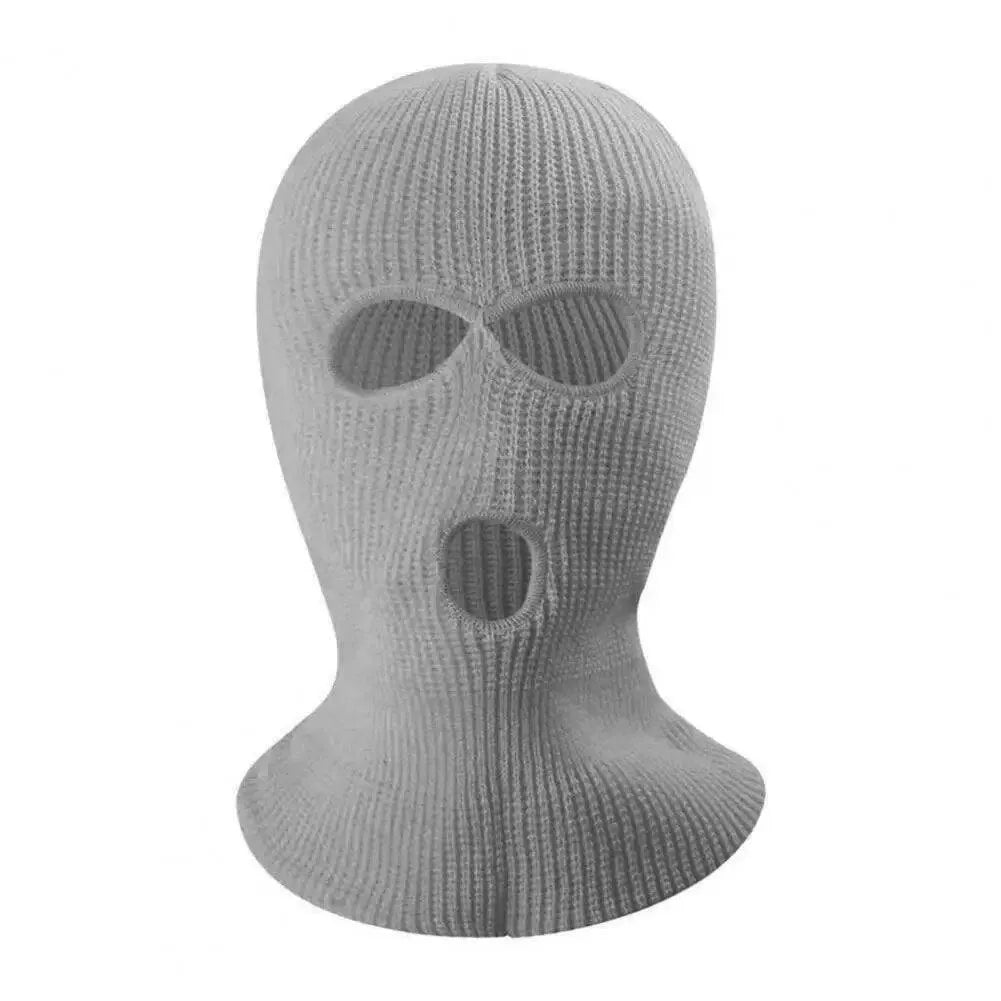 3 Hole Knit Ski Mask Balaclava - Winter Full Face Cover with Heart Embroidery - Thermal Neck Warmer for Cycling, Skiing & Outdoor Activities - Y2K Fashion Face Mask for Cold Weather Protection