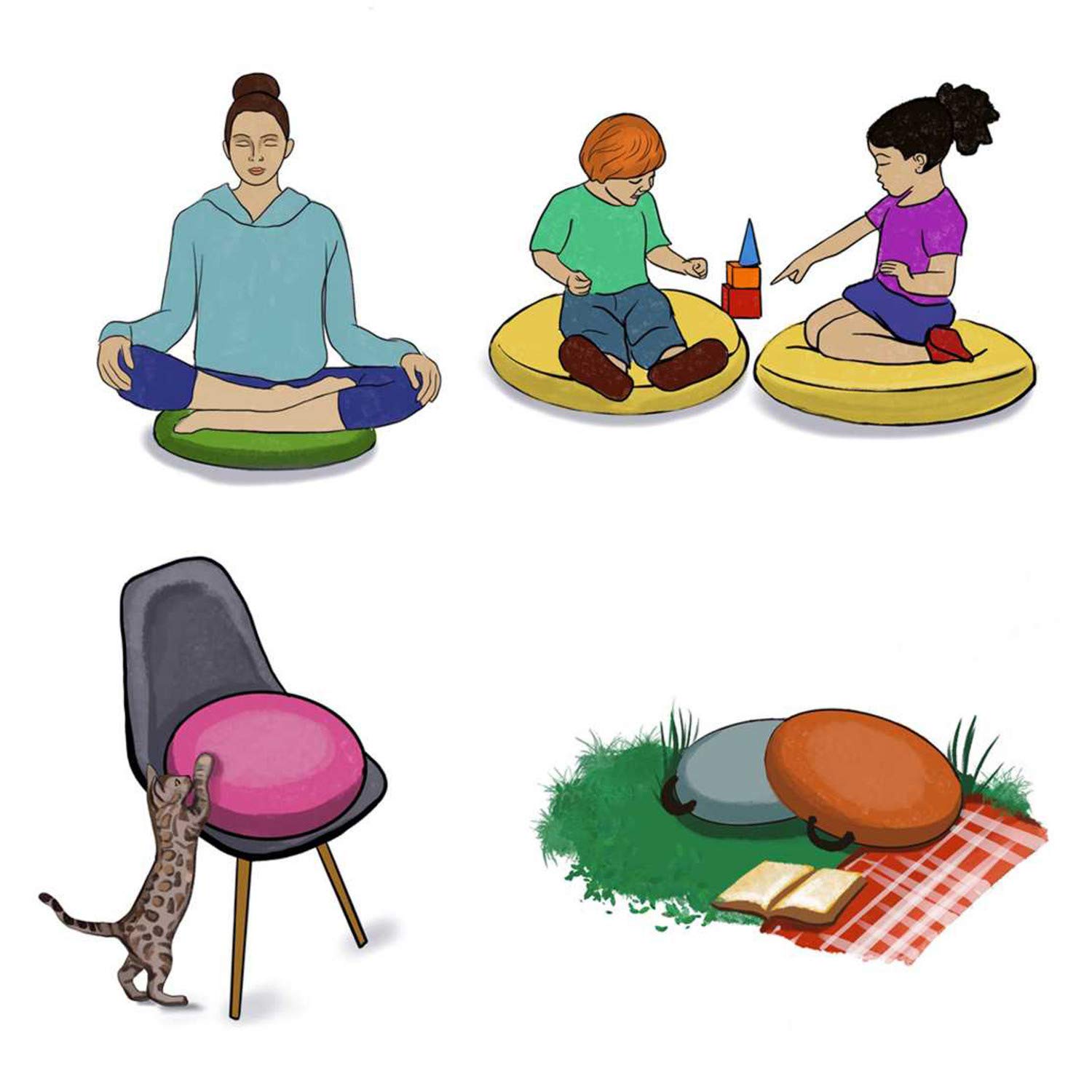 Ambesonne Round Floor Cushion with Handle - 18