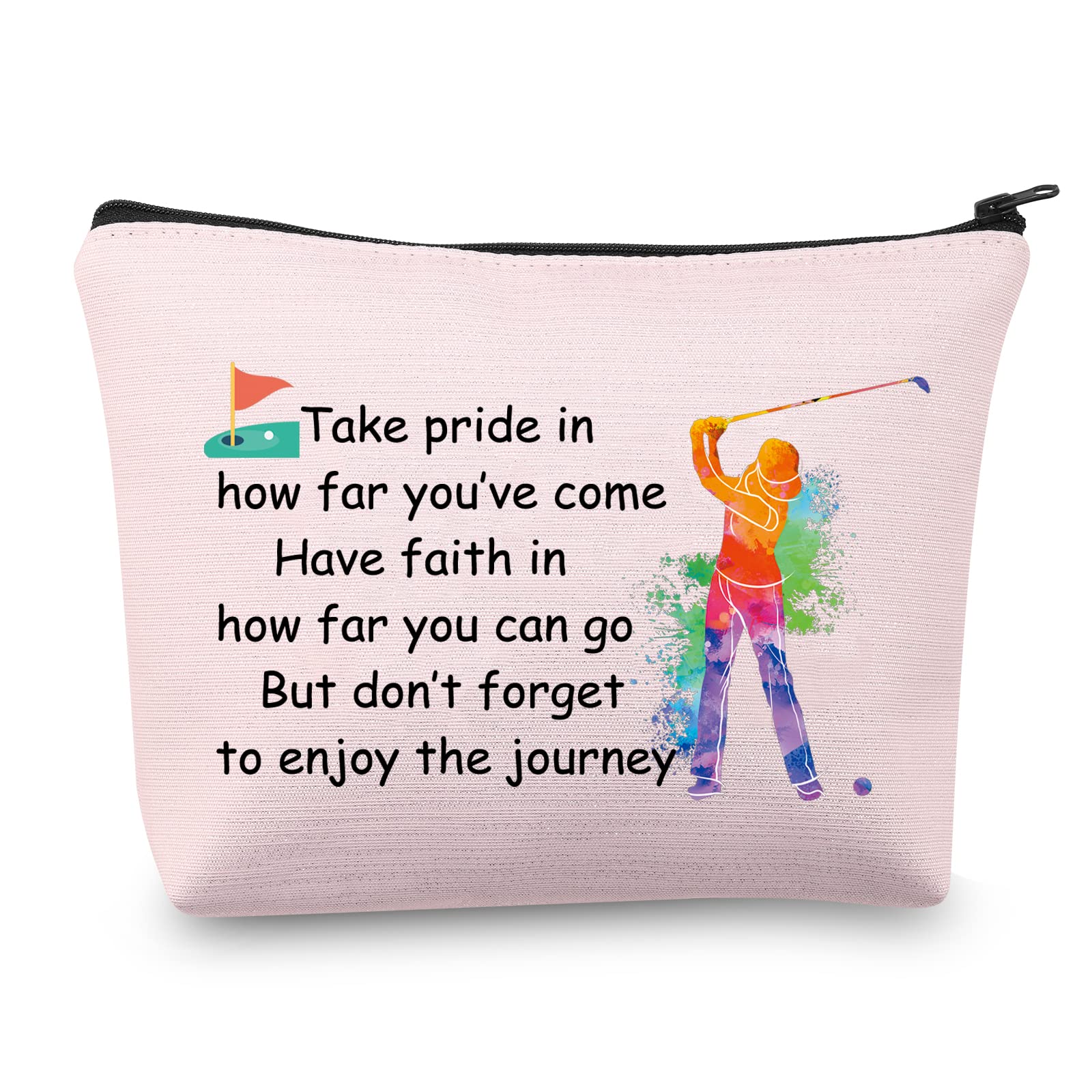 Premium Golf Cosmetic Bag for Women - Pink Golf Makeup Pouch, Ideal Golf Gifts for Lady Golfers, Team Players & Golf Lovers - Perfect for Travel, Tournaments & On-Course Touch Ups