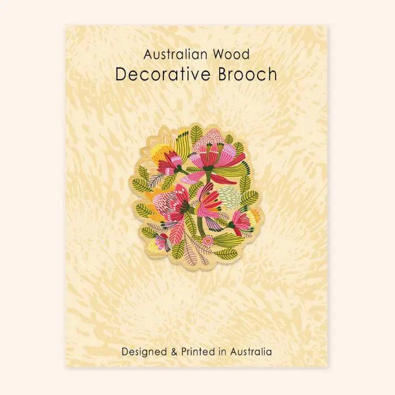 Exquisite Wild Protea Flower Wooden Brooch - Handcrafted Floral Pin for Women - Perfect for Weddings, Parties & Fashion Accessories