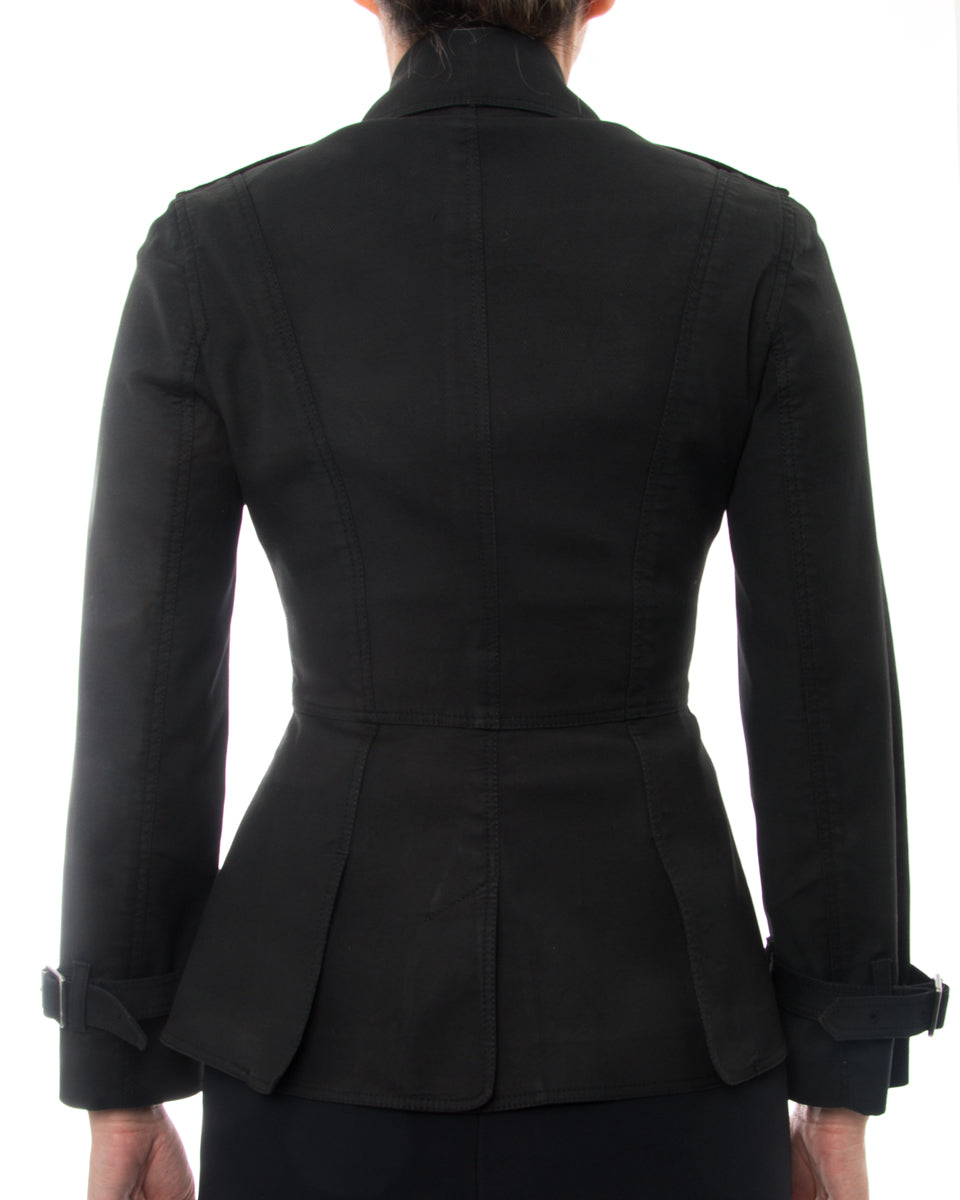 Burberry Brit Black Fitted Short Trench Coat for Women XS | Classic Waterproof Rain Jacket | Perfect for Office, Travel & Fall Fashion