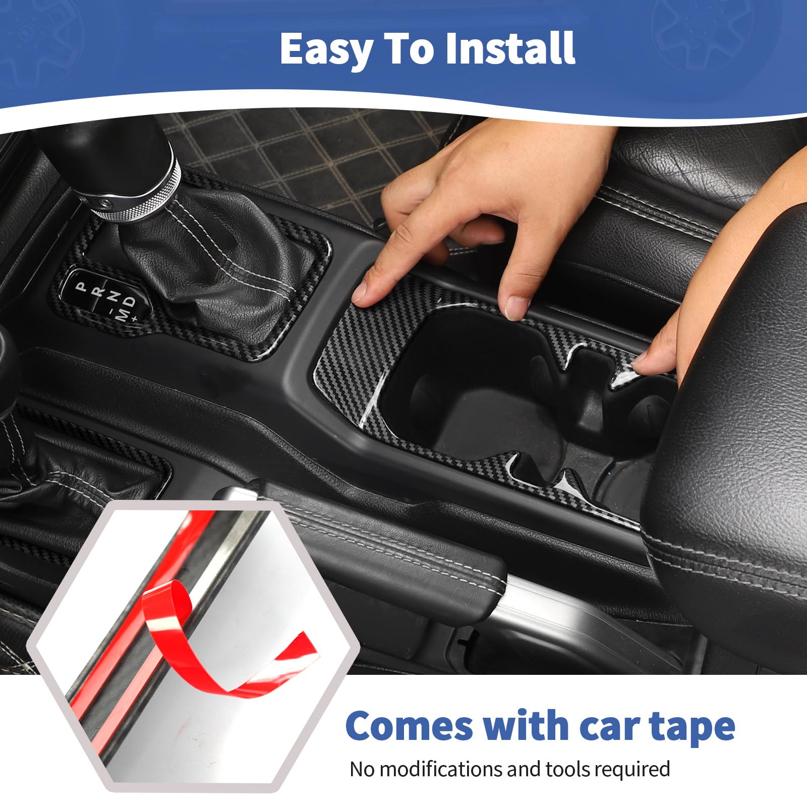 Carbon Fiber Interior Trim Kit for Jeep Wrangler JL/JLU & Gladiator JT (2018-2023) - 23pcs Premium Interior Accessories - Upgrade Your Ride with Stylish Protection for Dash, Doors & Console