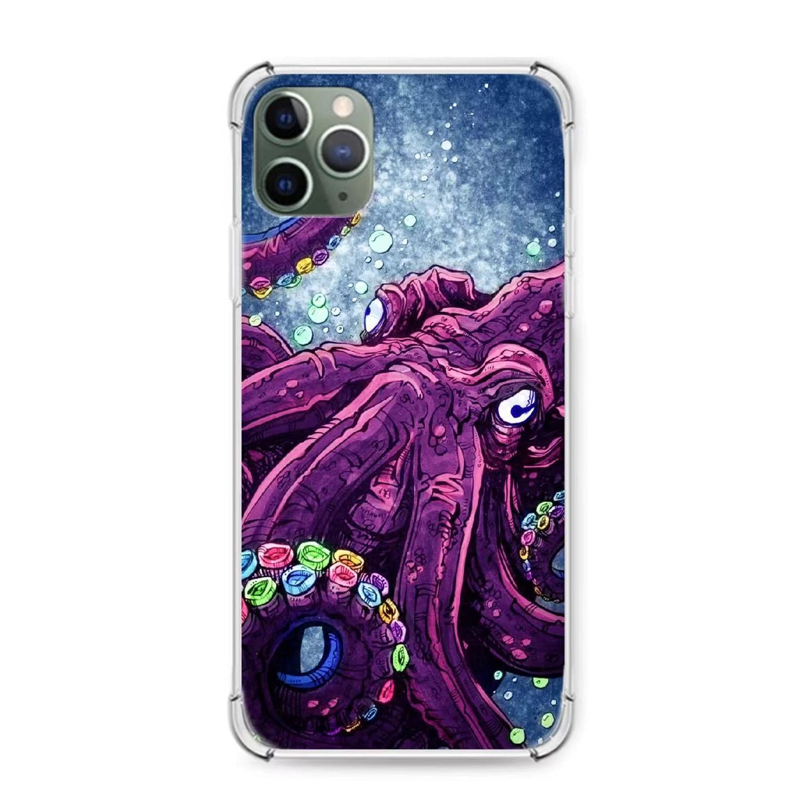 Cute Octopus Silicone TPU Case for iPhone 11 - Slim Fit Anti-Scratch Protective Cover with Shock Absorption | Perfect for Everyday Use, Work & Travel