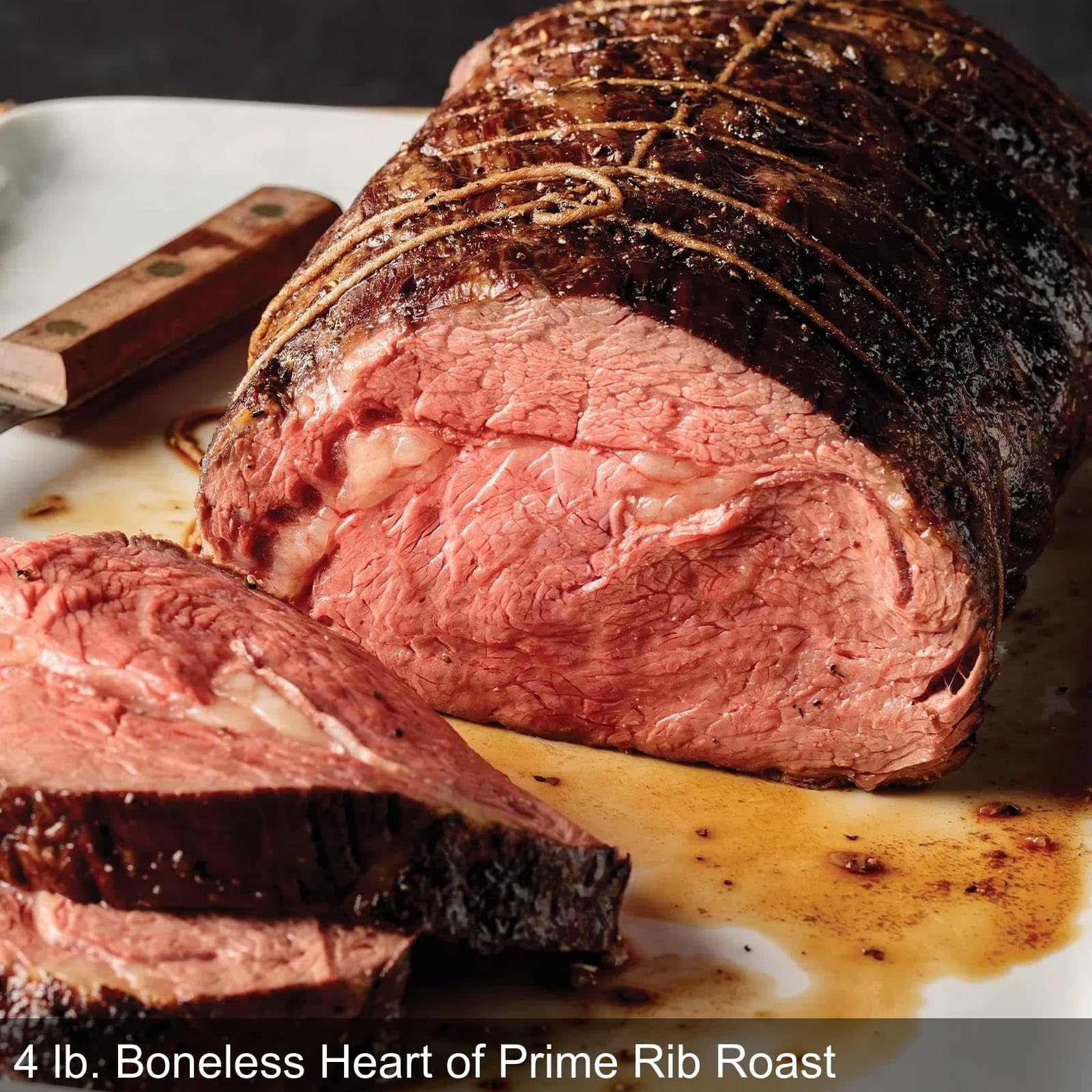 Omaha Steaks Prime Rib Feast for 8 - 4 lb Boneless Heart of Prime Rib Roast with 2 Steakhouse Creamed Corn, 2 Family-Sized Smashed Red Potatoes & 8 Garlic Butter Baguettes | Perfect for Holiday Dinners, Family Gatherings & Special Occasions