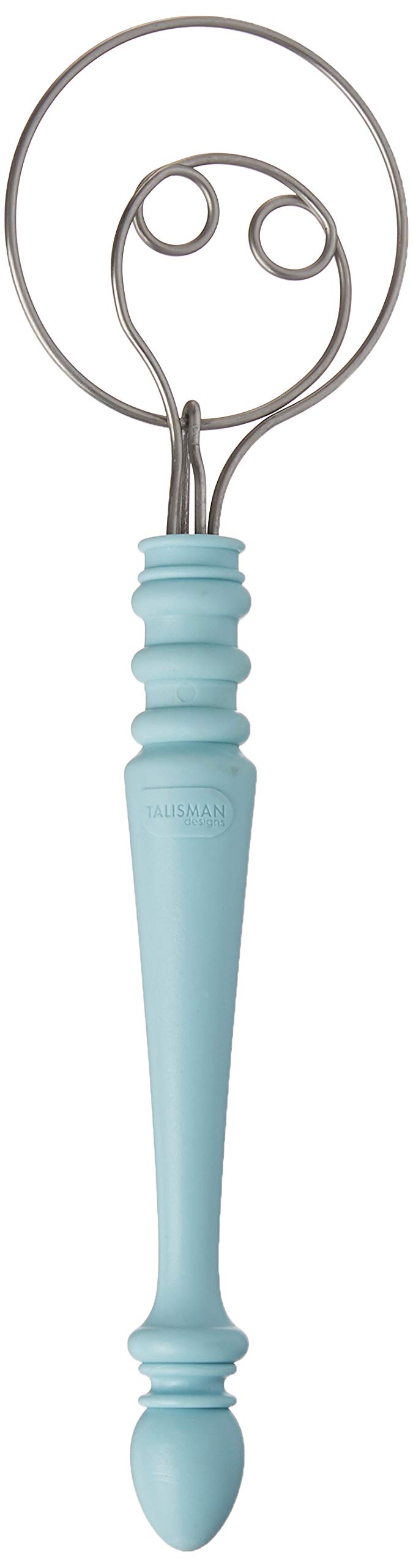 Vintage Inspired 12-Inch Blue Dough Whisk for Baking - Perfect for Bread, Pizza Dough & Pastry Prep - Talisman Designs Kitchen Prep Tool