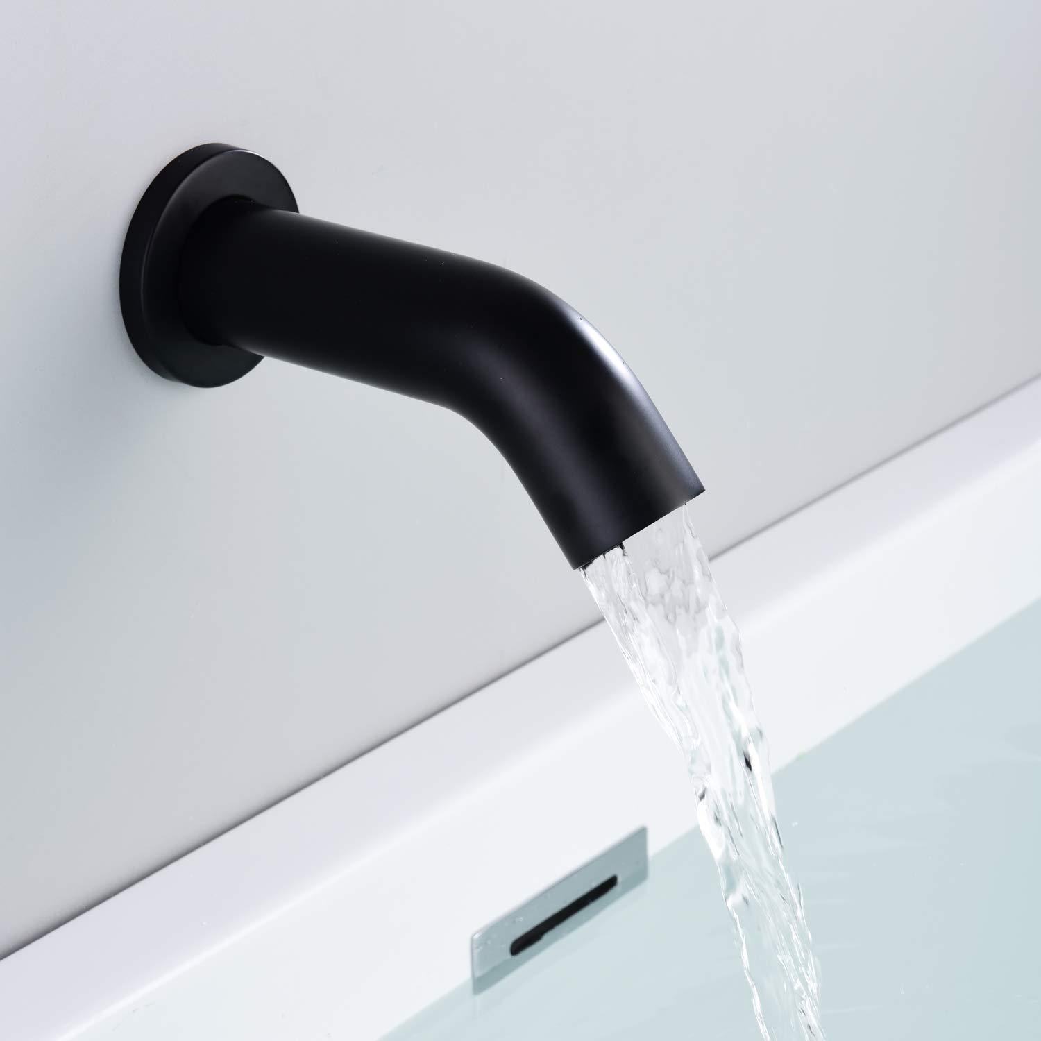 Premium Matte Black Rain Shower System with Waterfall Tub Spout - Complete 8 Inch Rainfall Shower Head & Handheld Sprayer Set - Modern Bathroom Faucet for Luxury Spa Experience at Home