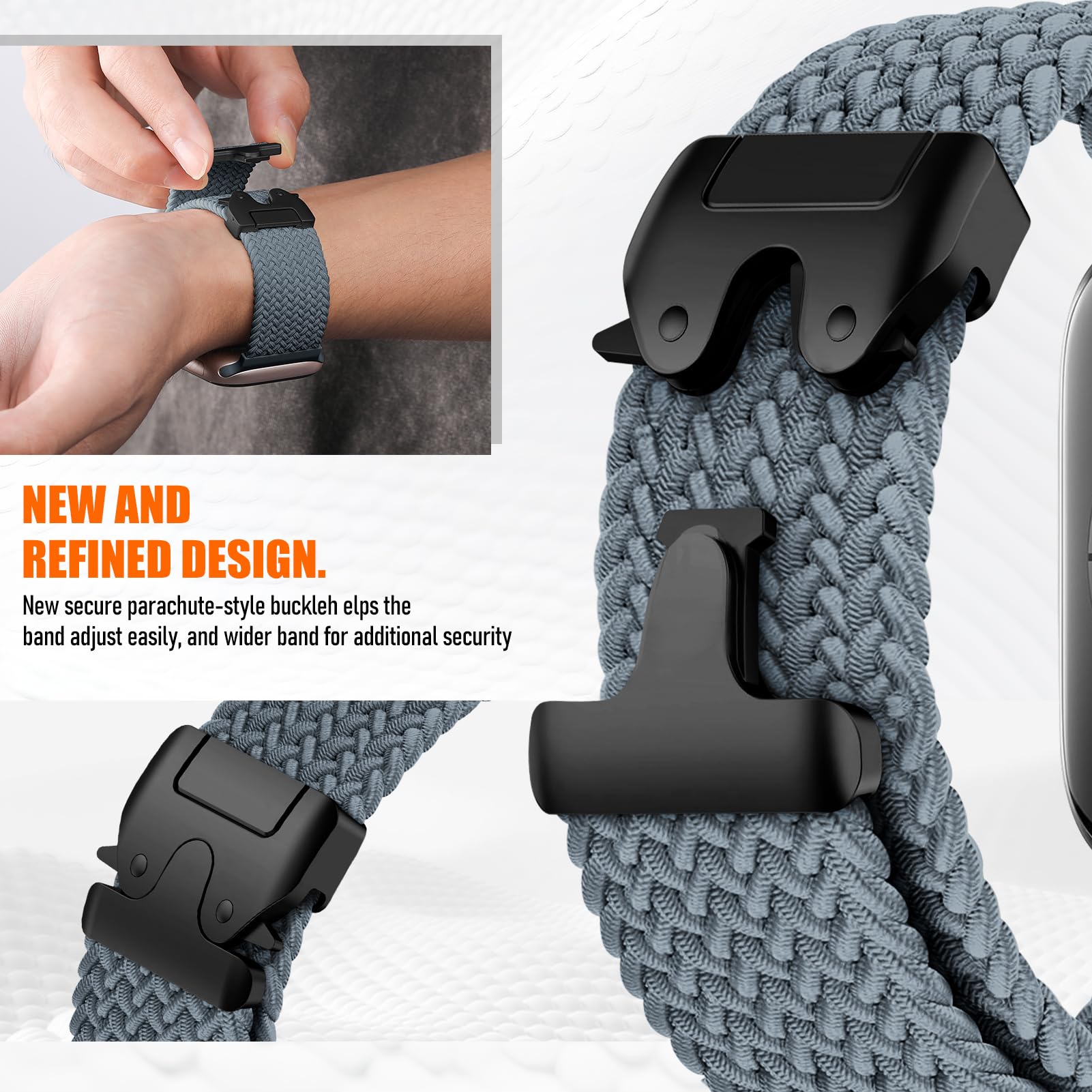 Braided Solo Loop Strap for Apple Watch Ultra 49mm 46mm 45mm 44mm 42mm - Stretchy Elastic Nylon Sport Band with Parachute Buckle for iWatch Series 10/9/8/7/6/5/4/3/SE/2 - Comfortable Wristband for Men & Women - Perfect for Workouts, Running & Everyday Wear