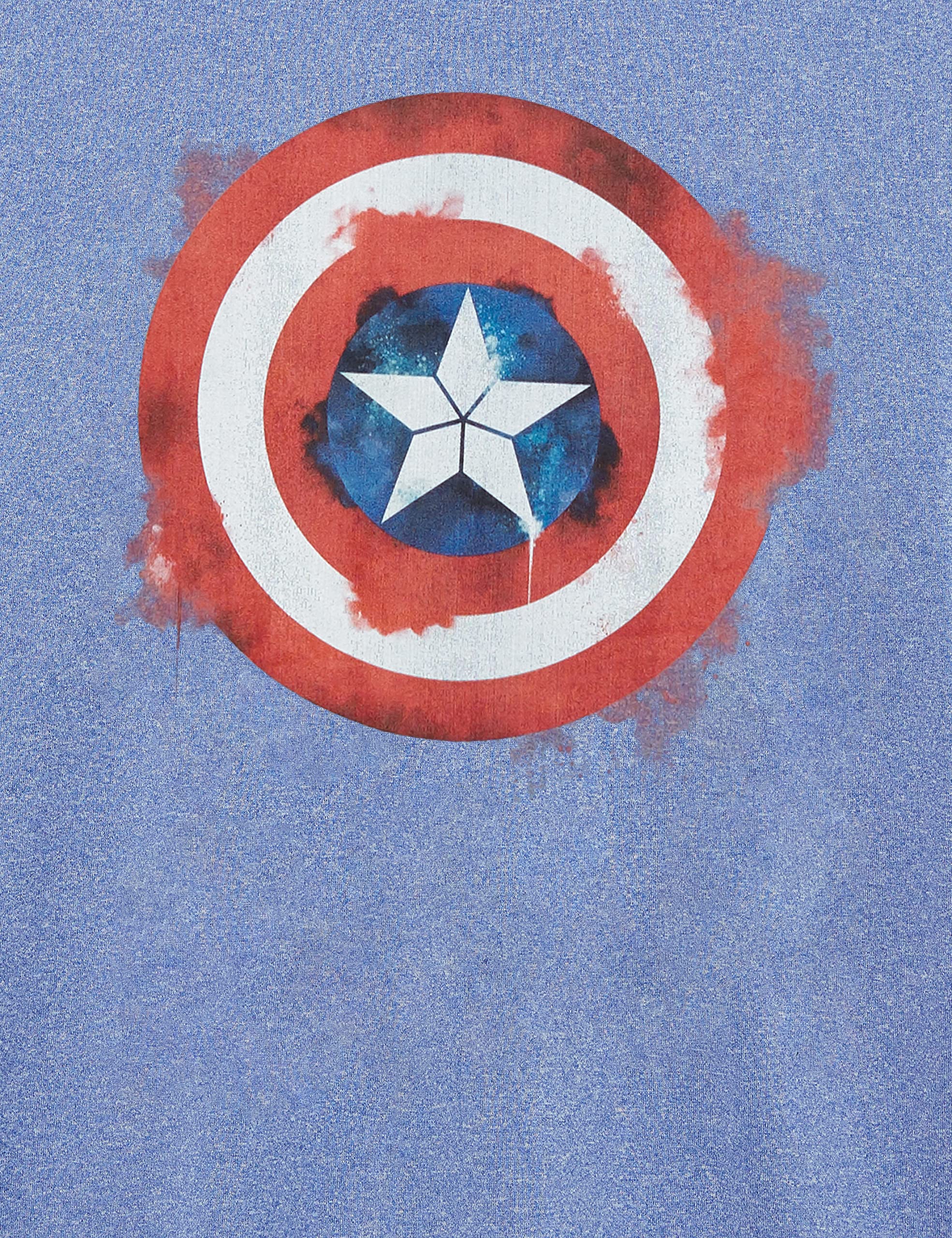 Marvel Kids' Captain America Logo Spray Graphic T-Shirt - Superhero Costume & Casual Wear for Boys & Girls
