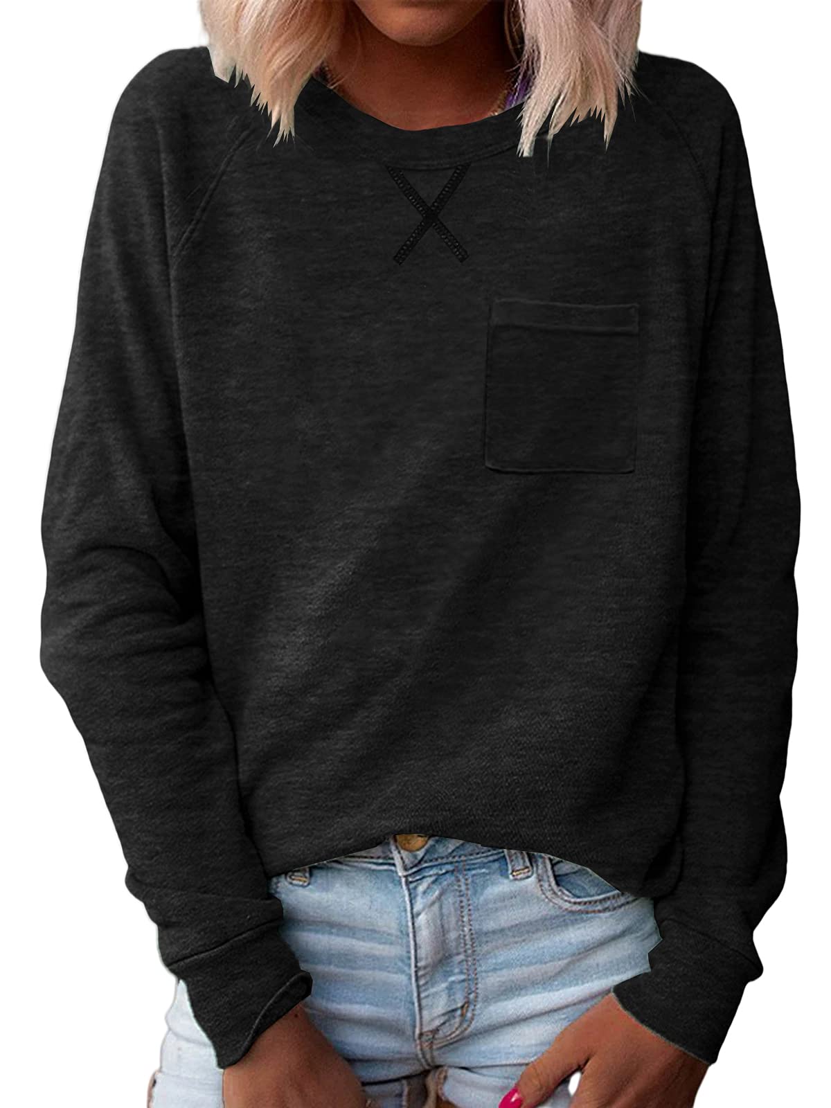 Women's Long Sleeve Crewneck Casual Pullover Tops - Soft Basic Tee Shirts for Fall & Winter | Perfect for Layering, Office Wear & Everyday Comfort