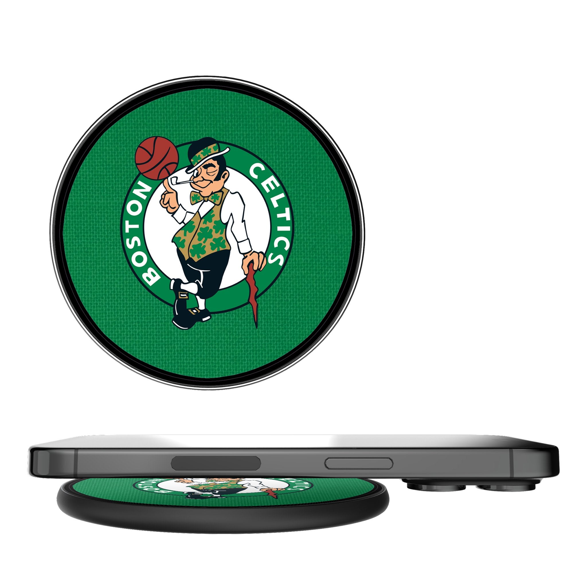 Boston Celtics 15W Fast Wireless Charger - Qi-Certified Phone Charging Pad for iPhone & Android - Perfect for Home, Office & Car Use