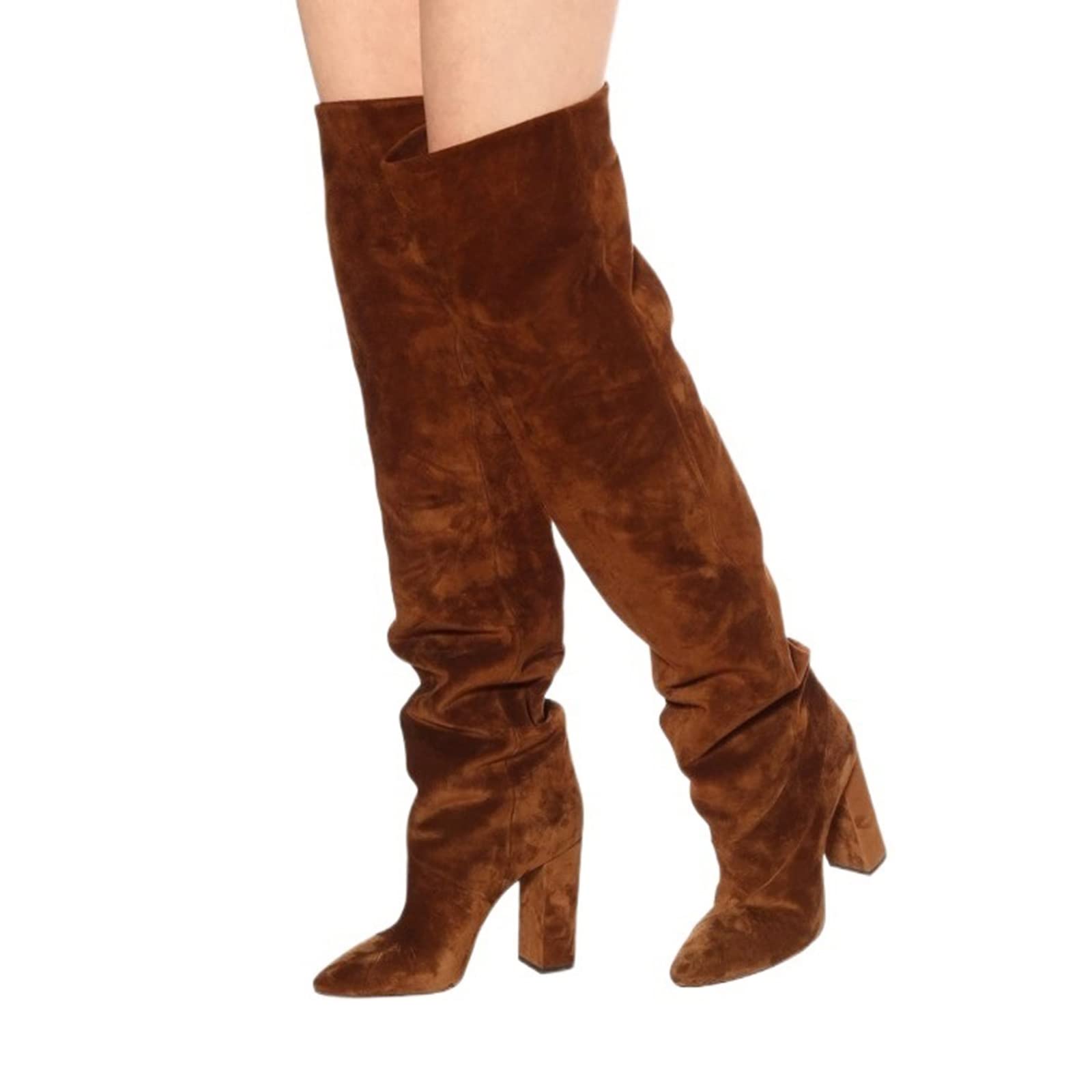 FiveShops Women's Over-The-Knee Boots - Sexy Pointed Toe High Heel Boots with Folds for Leg Shaping | Stylish Long Boots for Spring & Fall | Perfect for Casual Outings, Dates & Office Wear